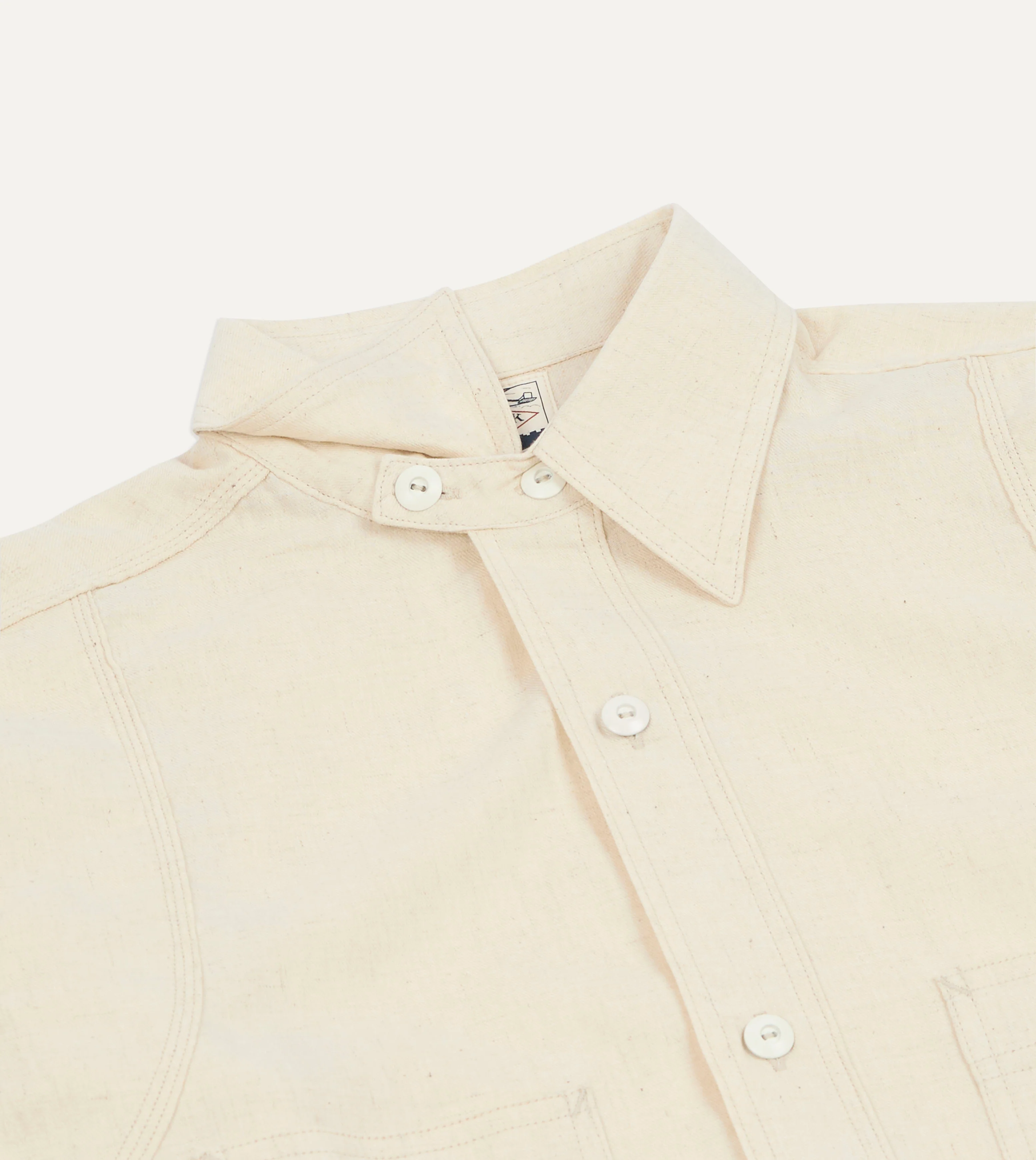 Big Yank '1920' Ecru Cotton-Linen Twill Flyer Shirt - Image 4