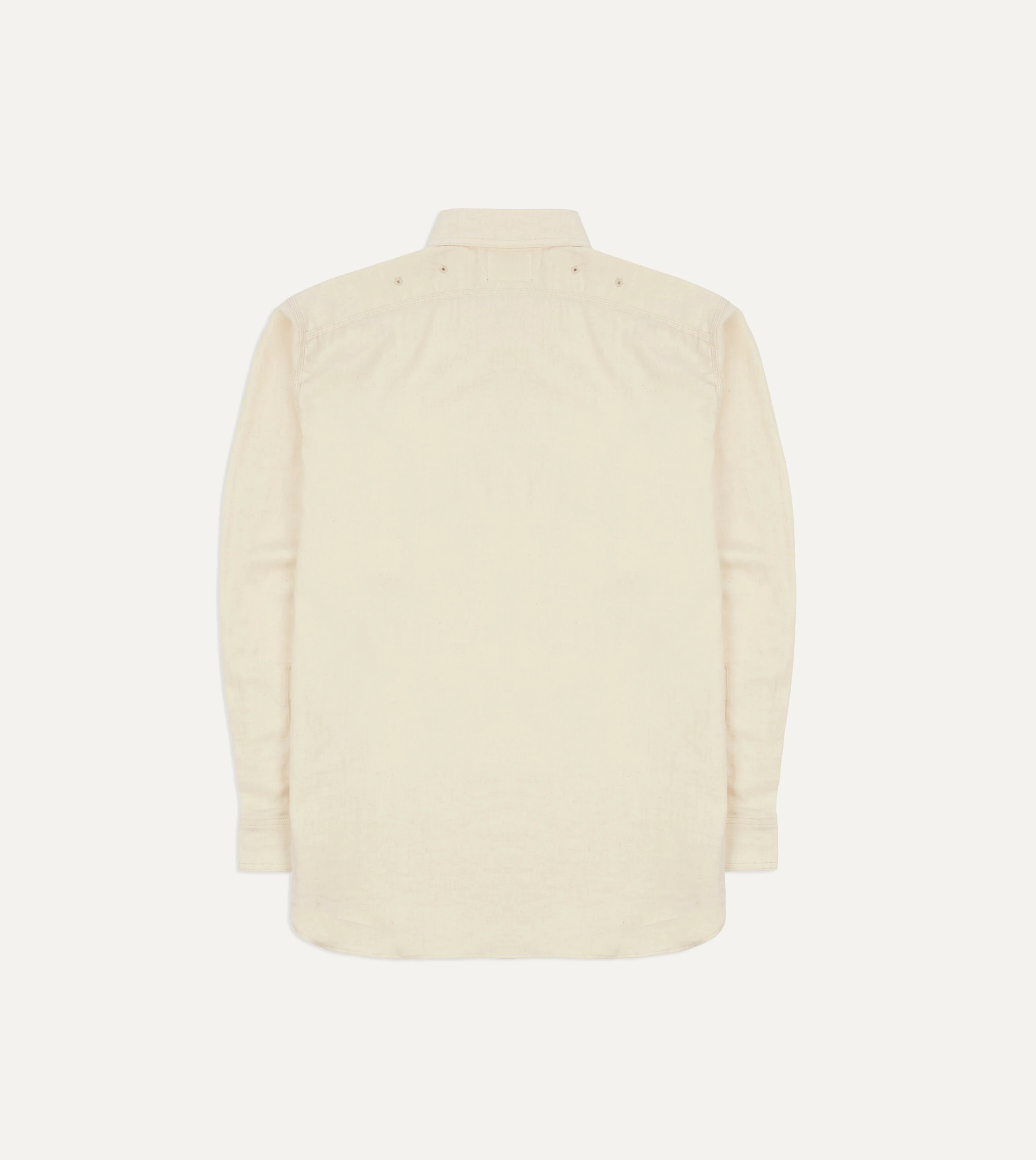 Big Yank '1920' Ecru Cotton-Linen Twill Flyer Shirt - Image 7