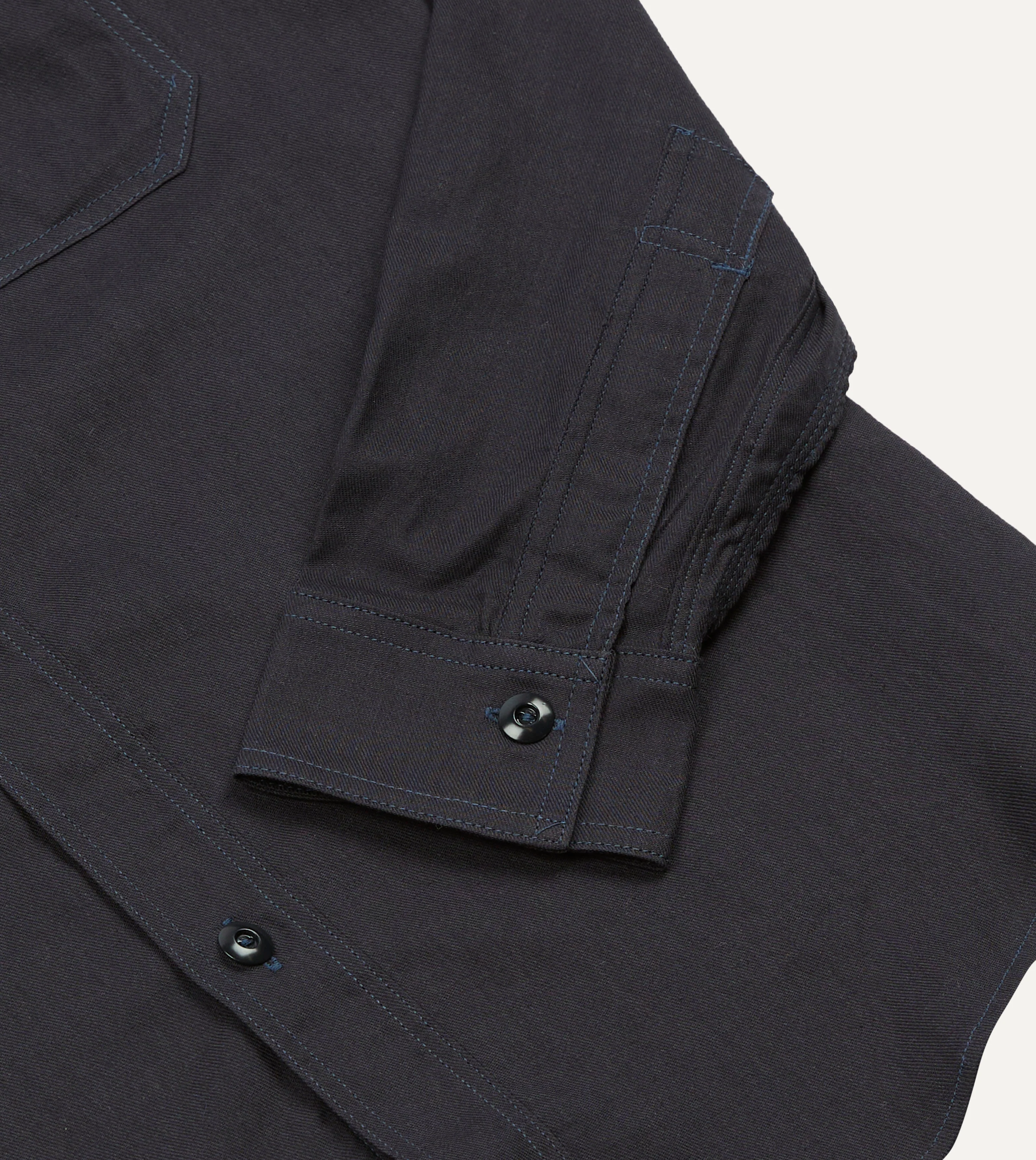 Big Yank '1920' Indigo Cotton-Linen Twill Flyer Shirt - Image 6