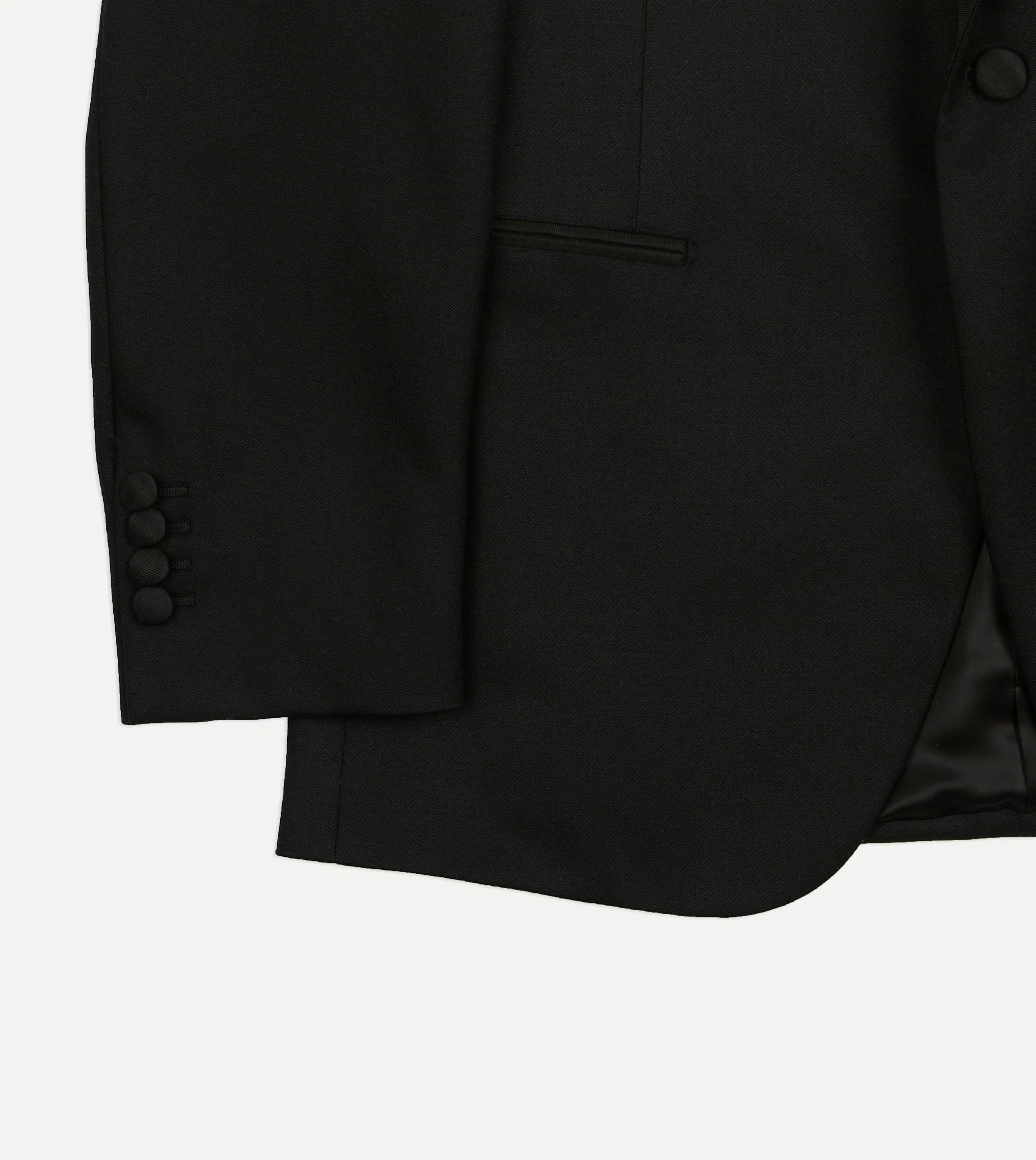 Black Barathea Wool Dinner Jacket - Image 6