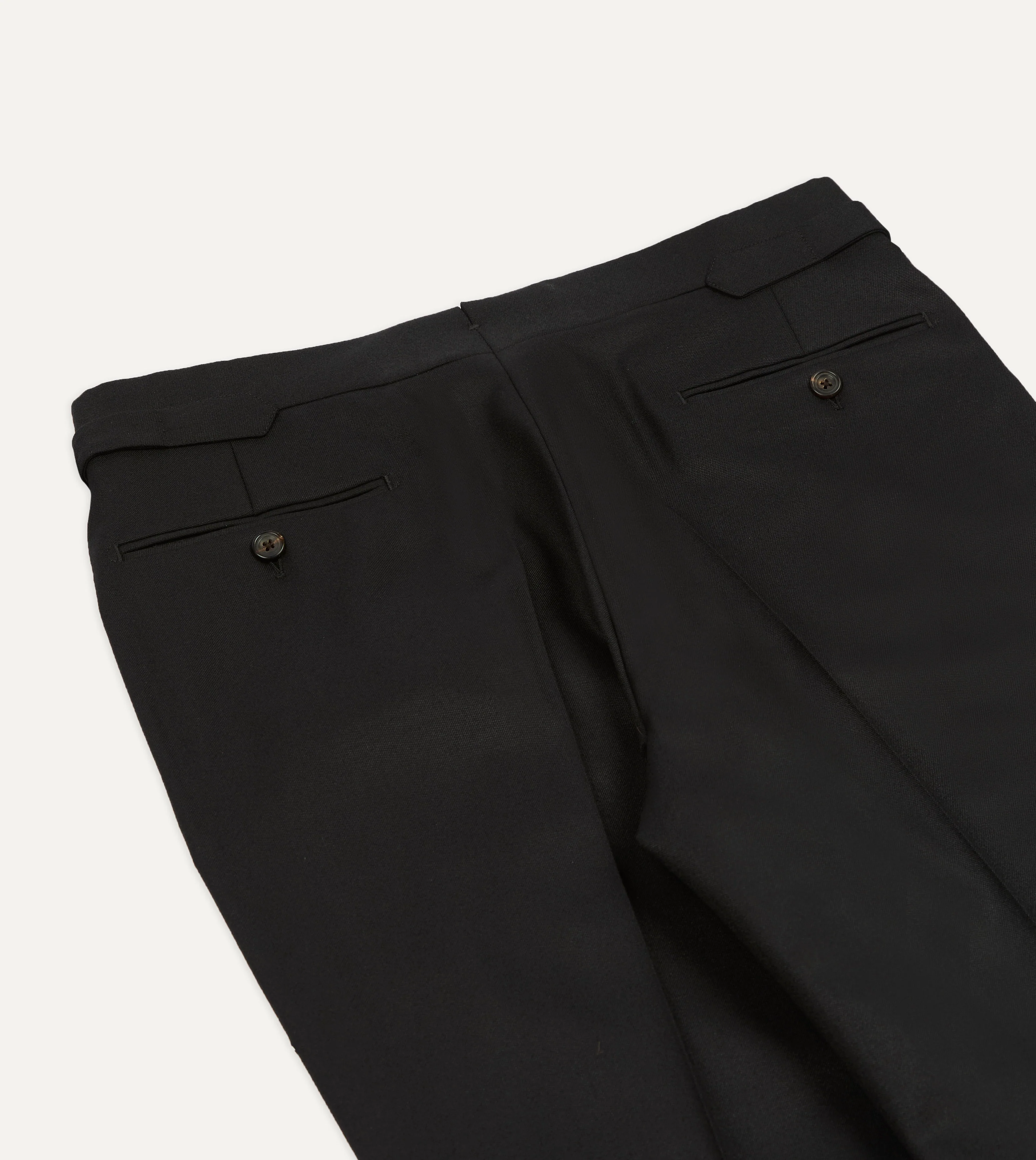 Black Barathea Wool Dinner Trousers - Image 5