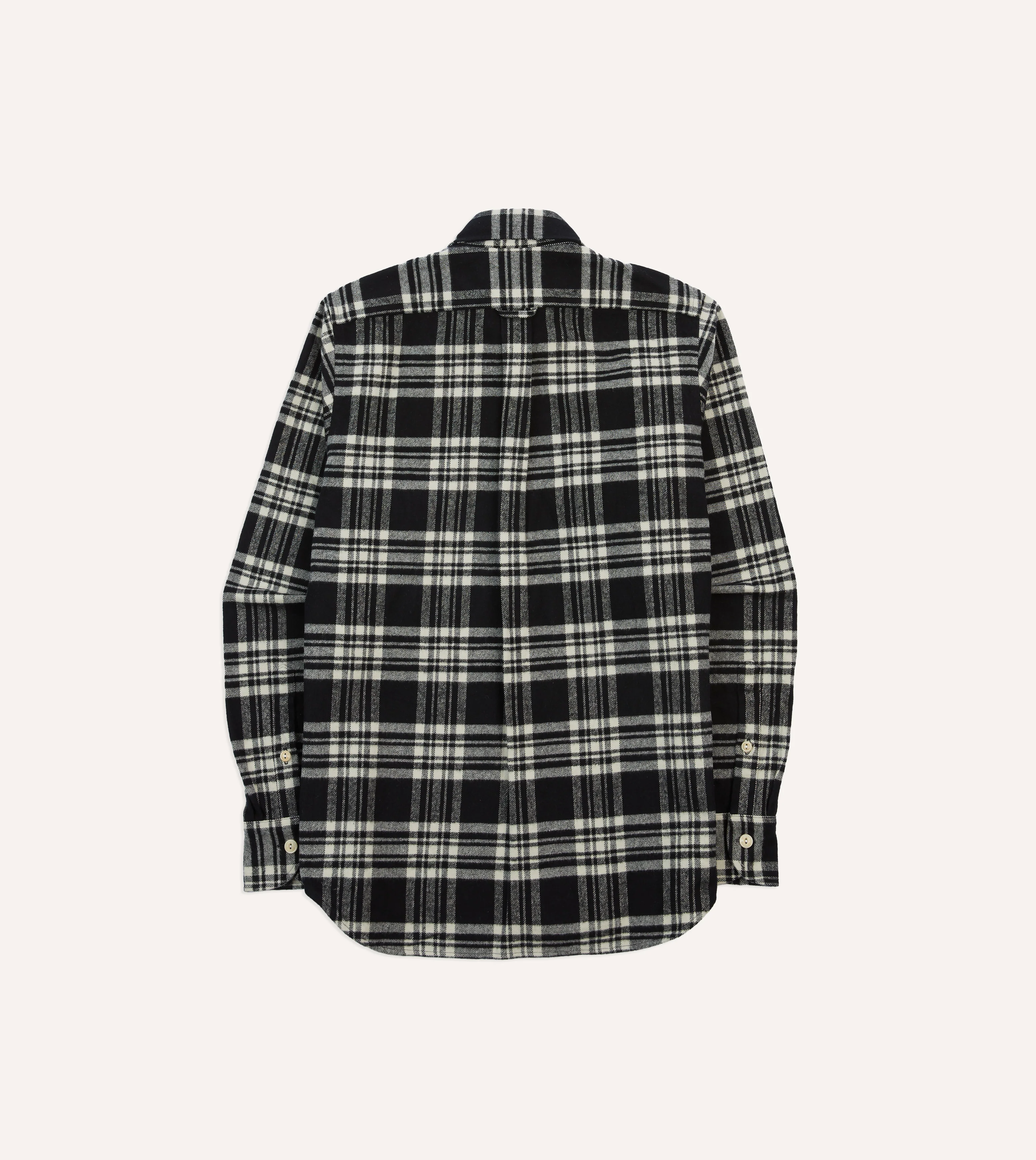 Black Check Cotton Two-Pocket Work Shirt - Image 6