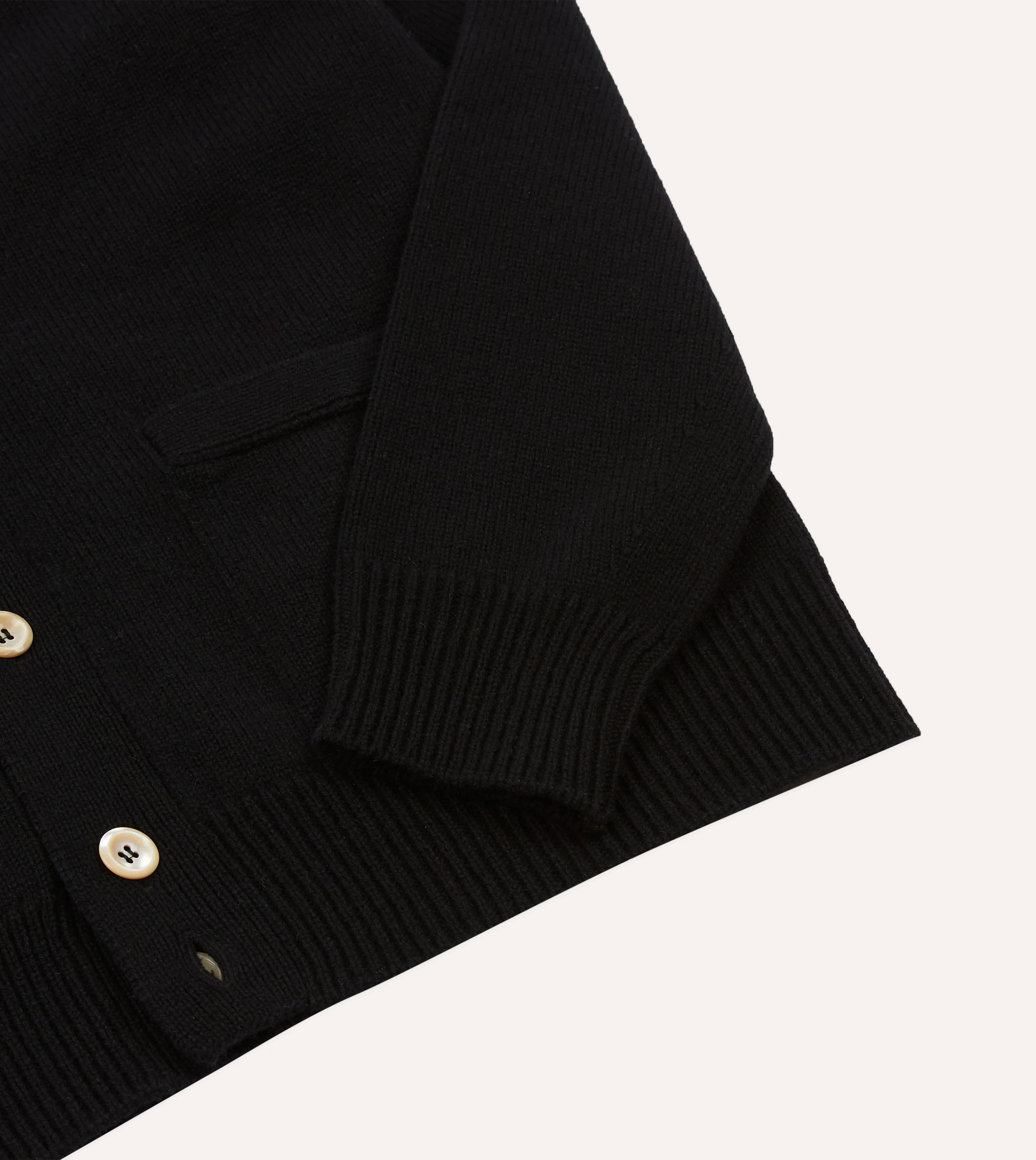 Black Lambswool 6 Button Cardigan - Image 5