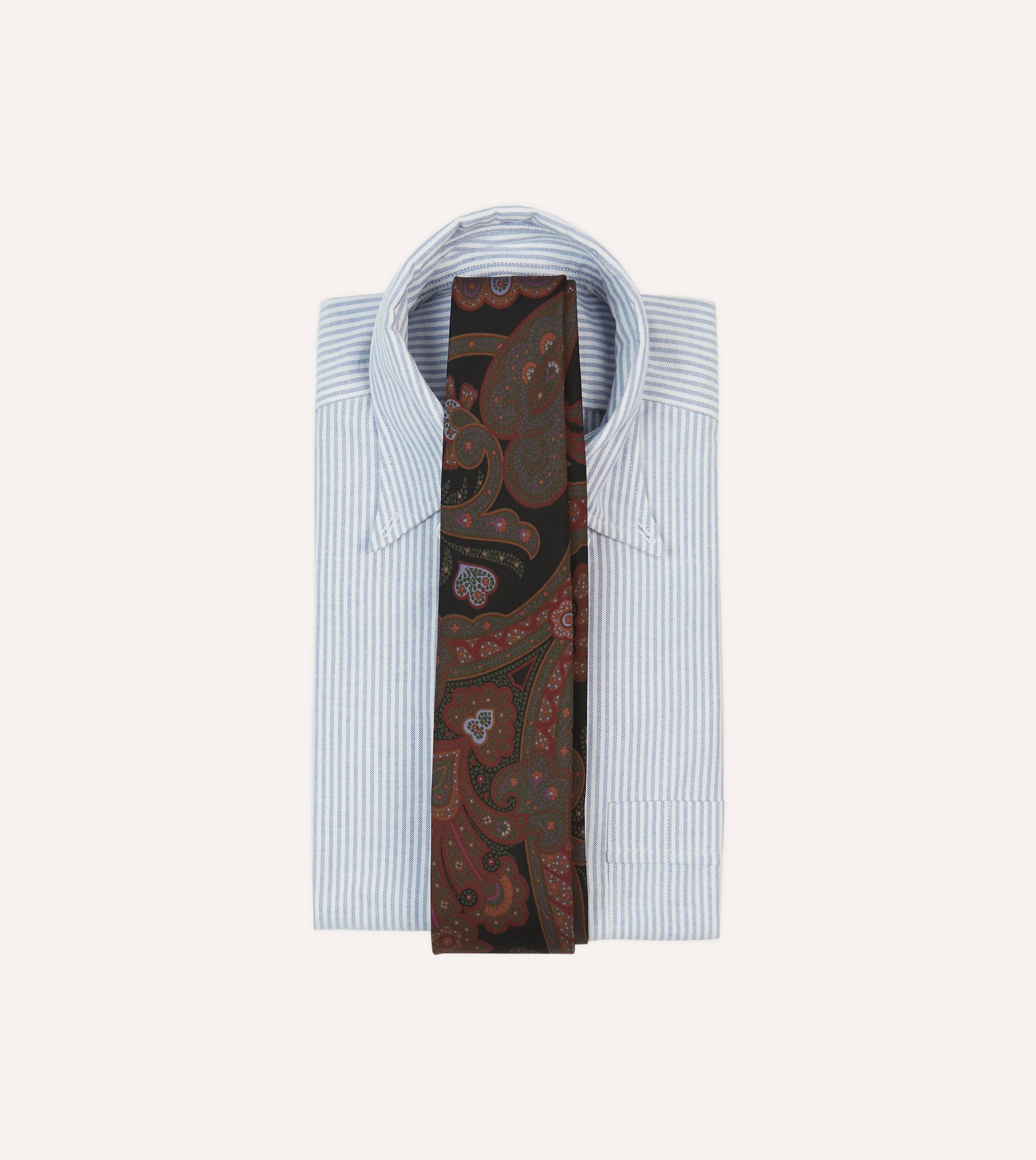 Black Large Paisley Print Madder Silk Self-Tipped Tie - Image 2