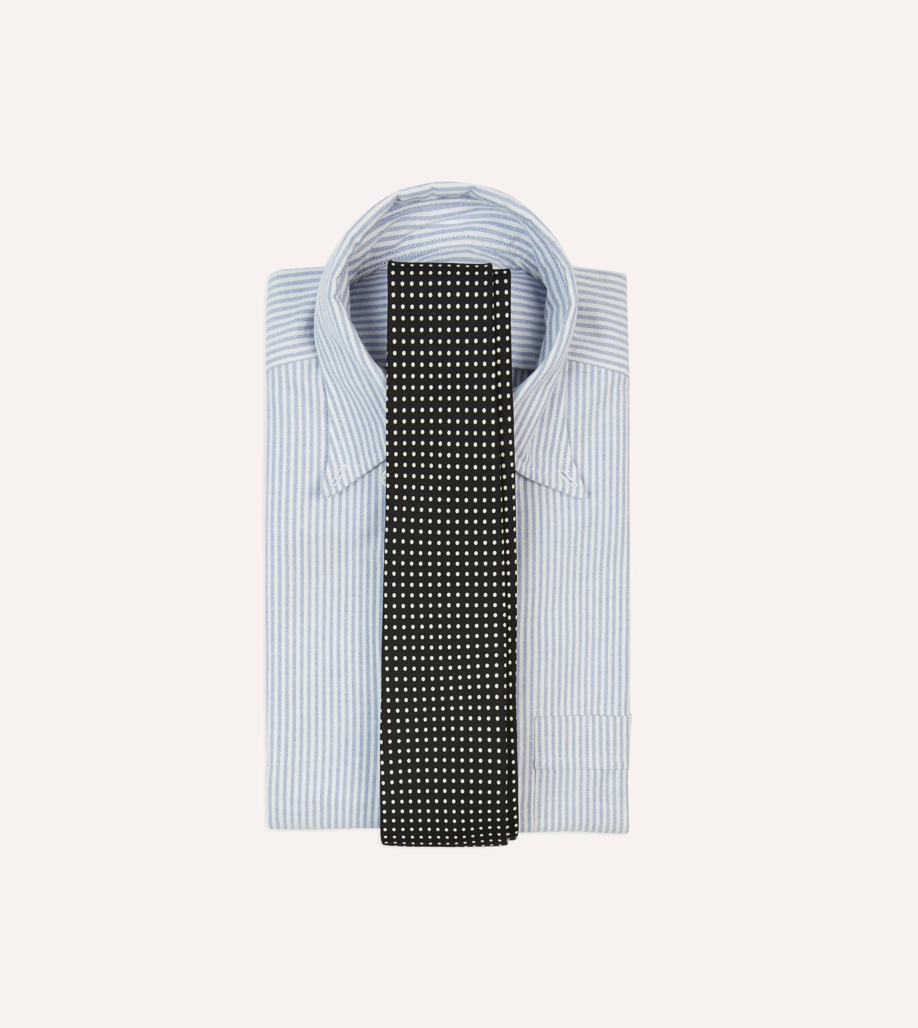 Black Small Spot Silk Self-Tipped Tie - Image 2