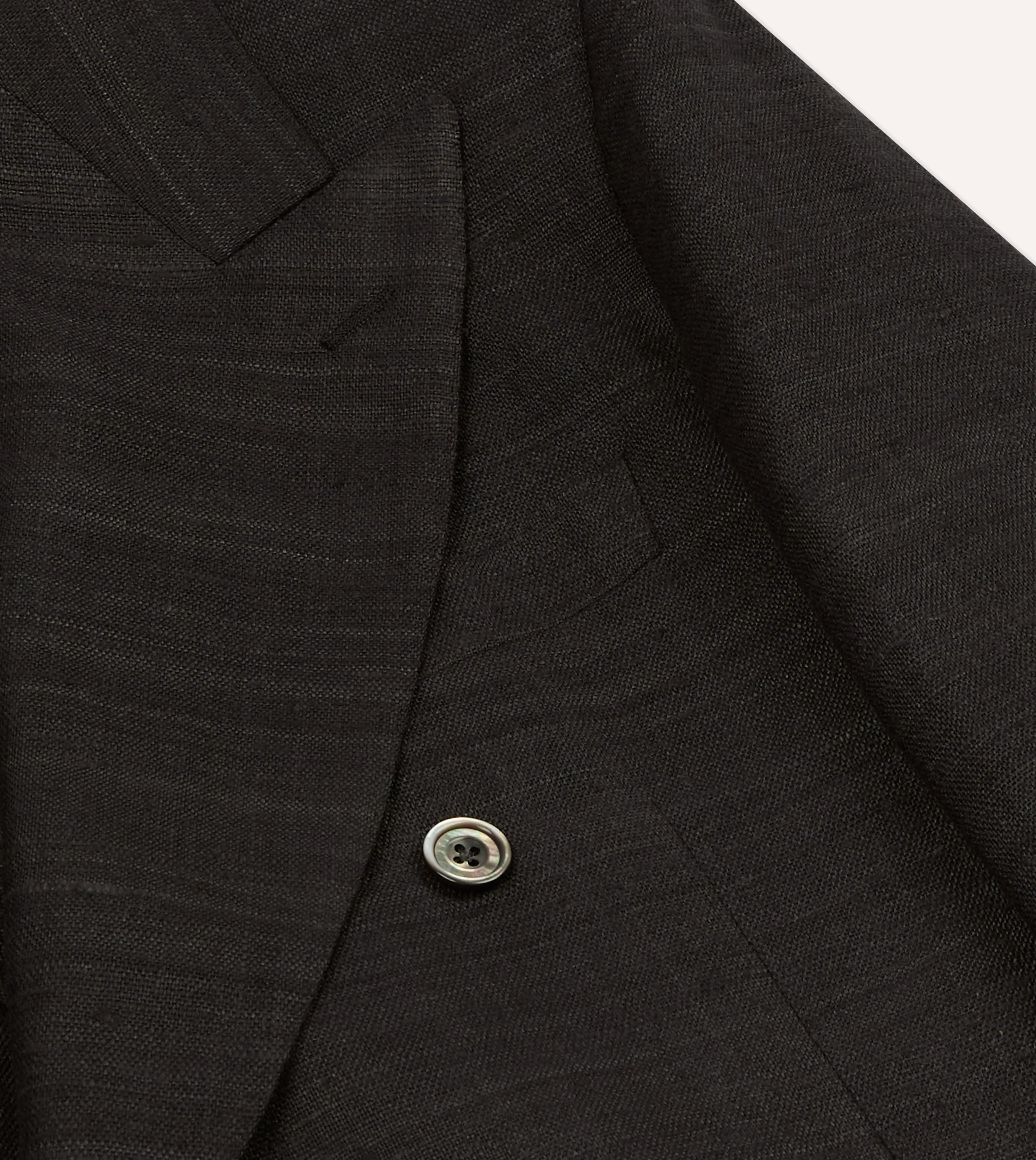 Black Tussah Silk Double-Breasted Evening Jacket - Image 4