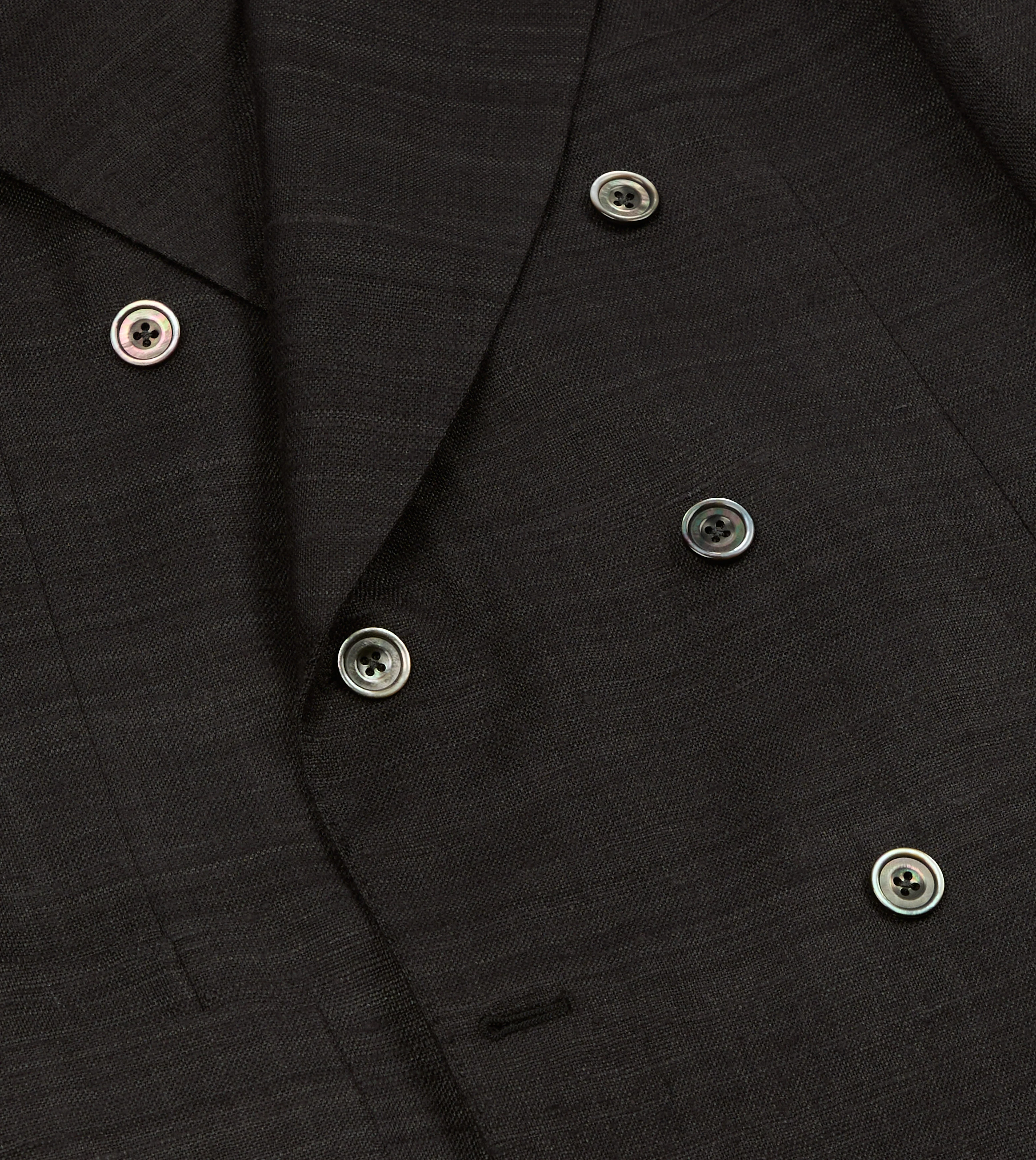 Black Tussah Silk Double-Breasted Evening Jacket - Image 5