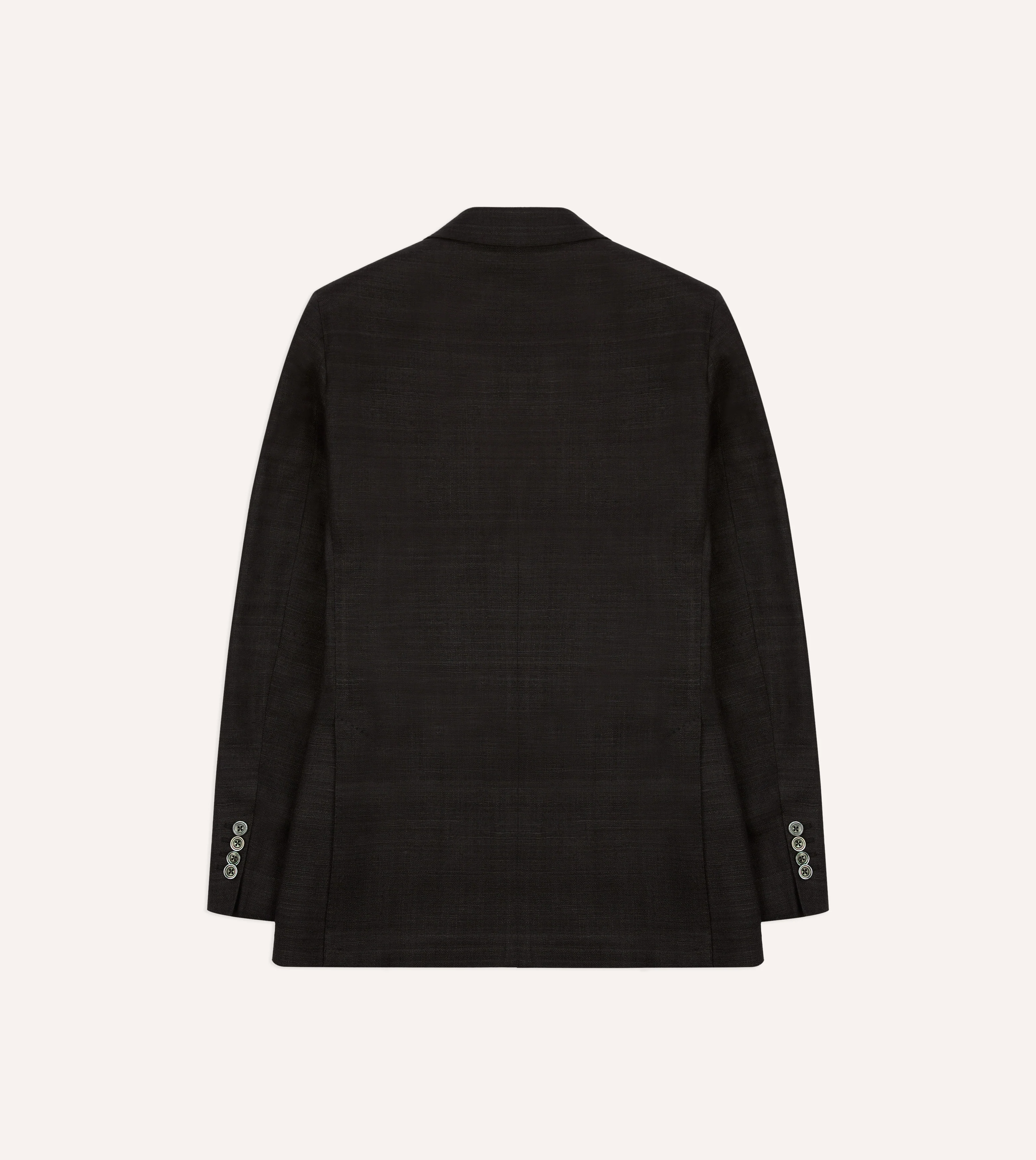 Black Tussah Silk Double-Breasted Evening Jacket - Image 8