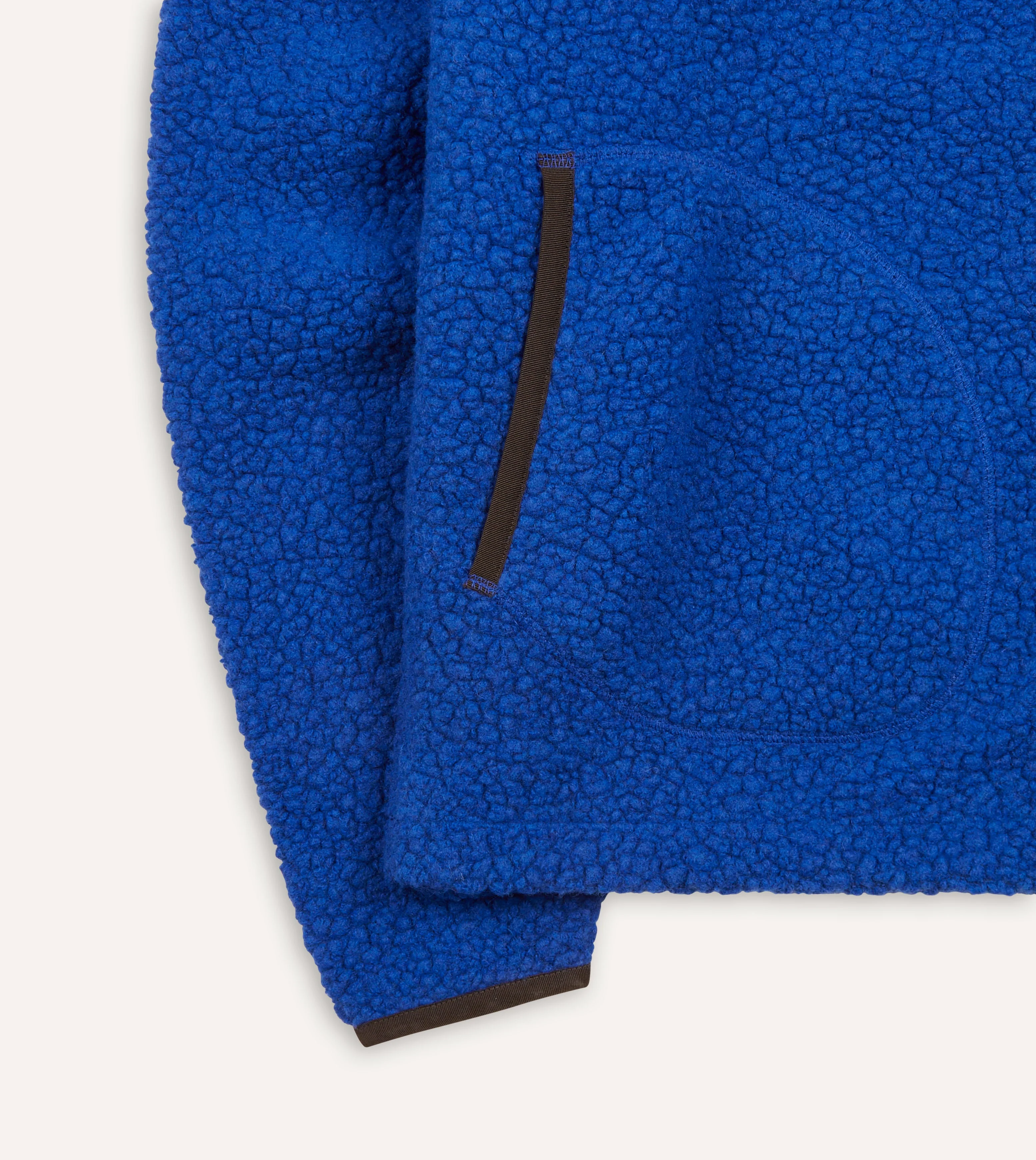 Blue Boucle Wool Zip Fleece Jacket - Image 7