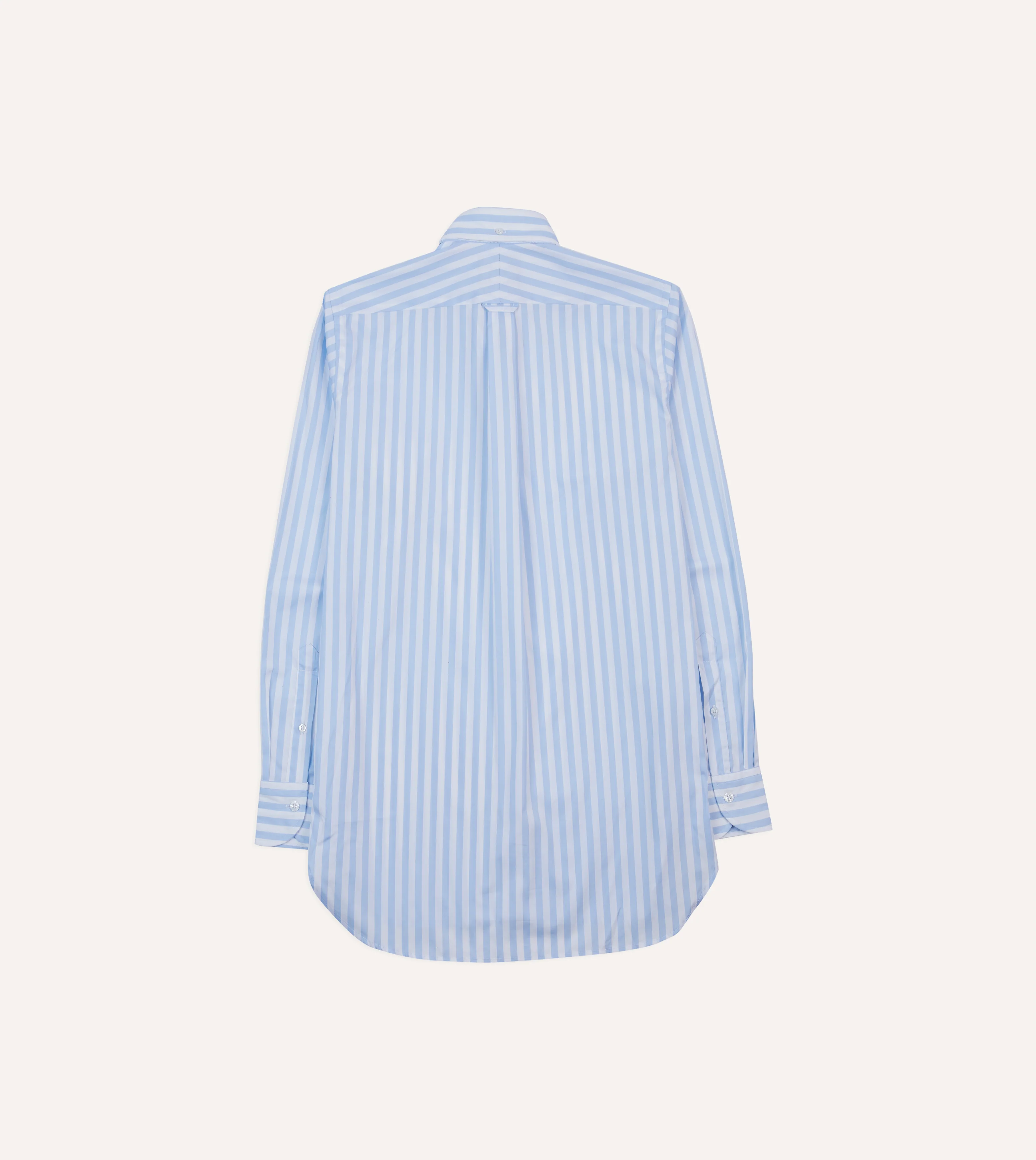Blue Broad Stripe Cotton Poplin Button-Down Shirt - Image 6