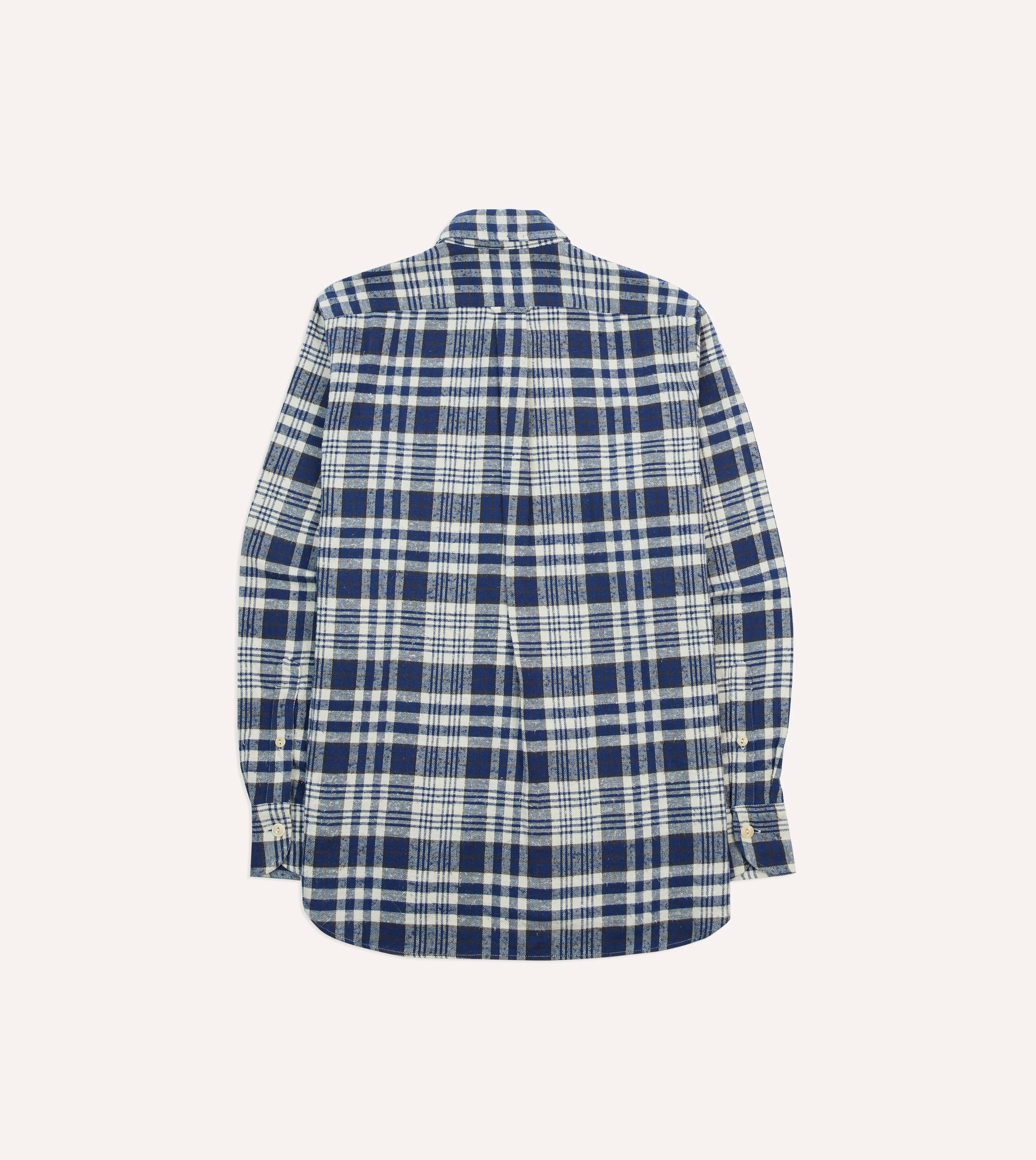 Blue Check Brushed Cotton Two-Pocket Work Shirt - Image 6