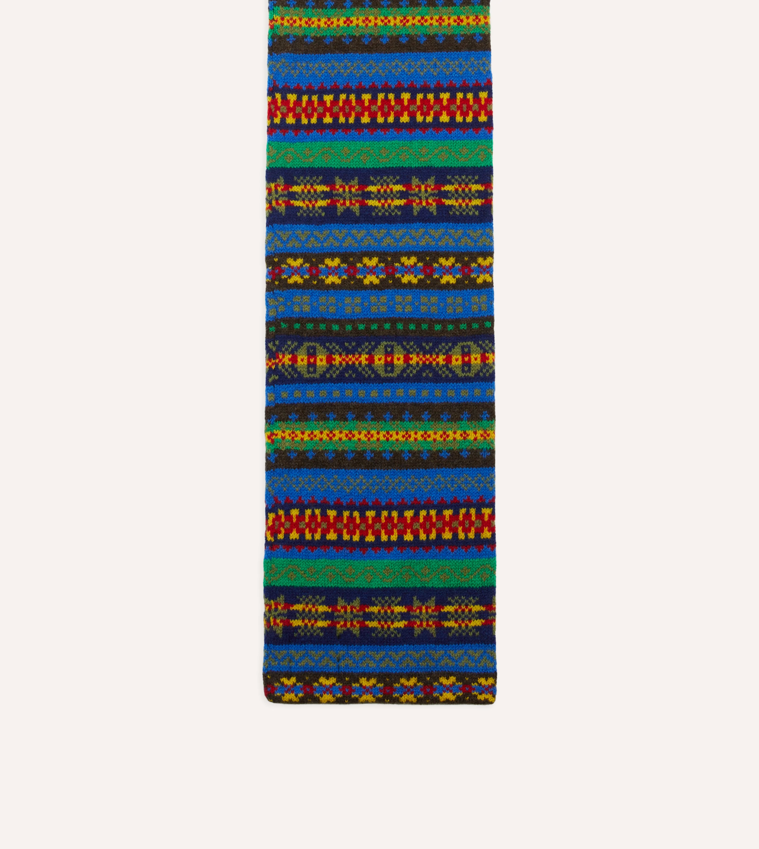 Blue Fair Isle Lambswool Scarf - Image 3