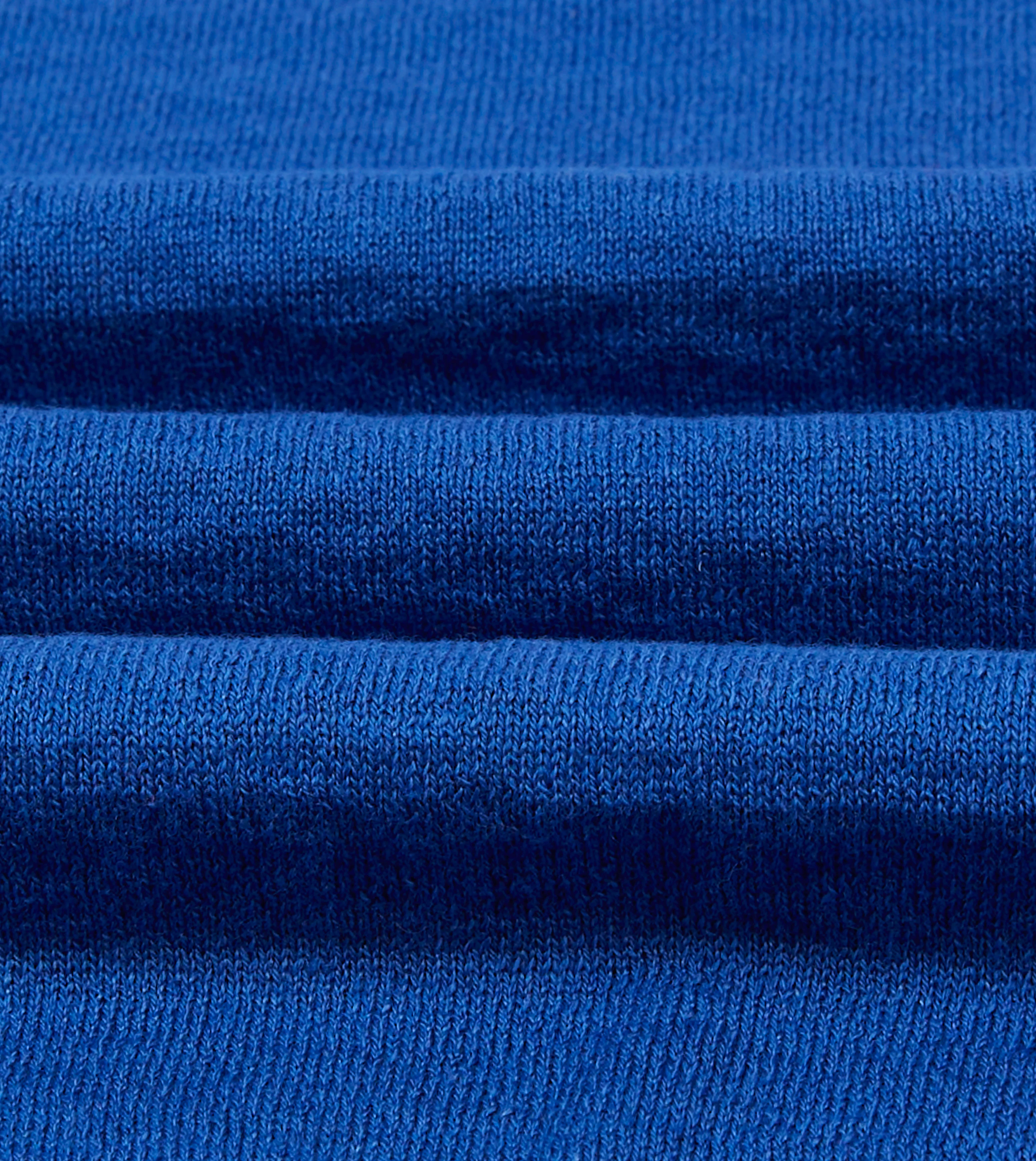Blue Linen-Cotton Knitted Long-Sleeve Polo Shirt - Image 2