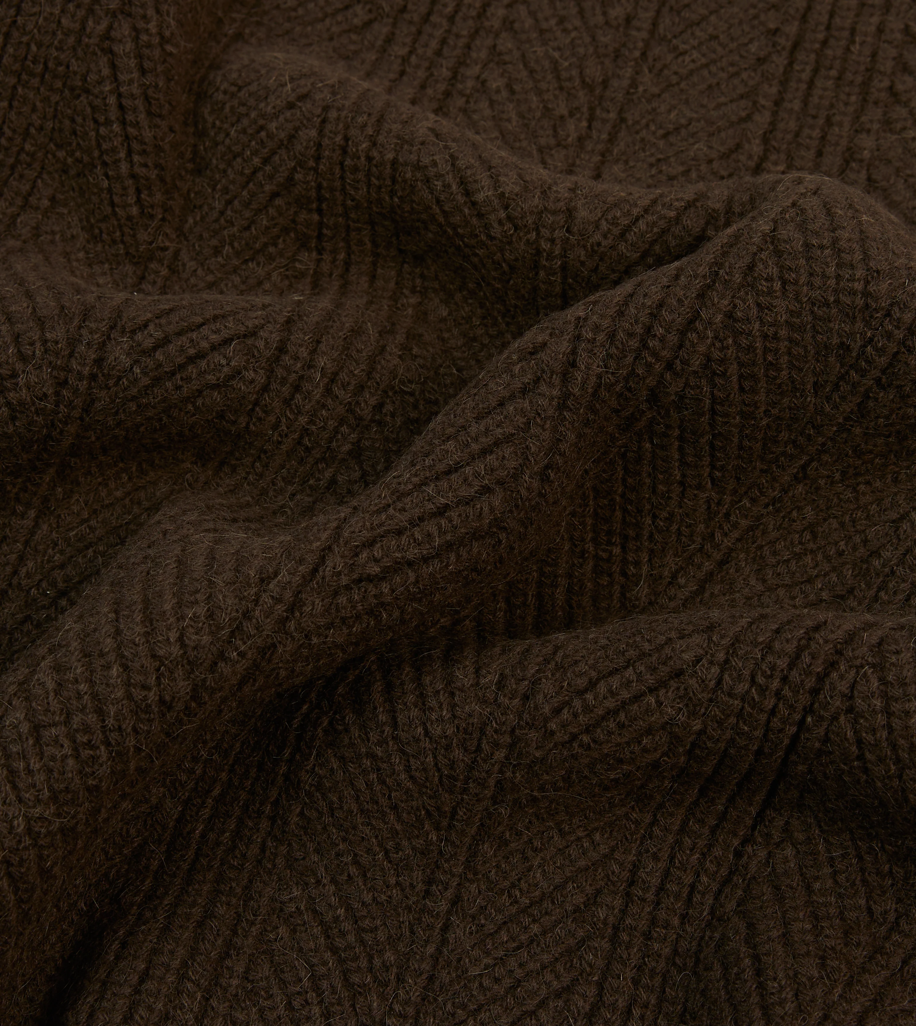 Brown Alpaca Lambswool Integral Collar Jumper - Image 2