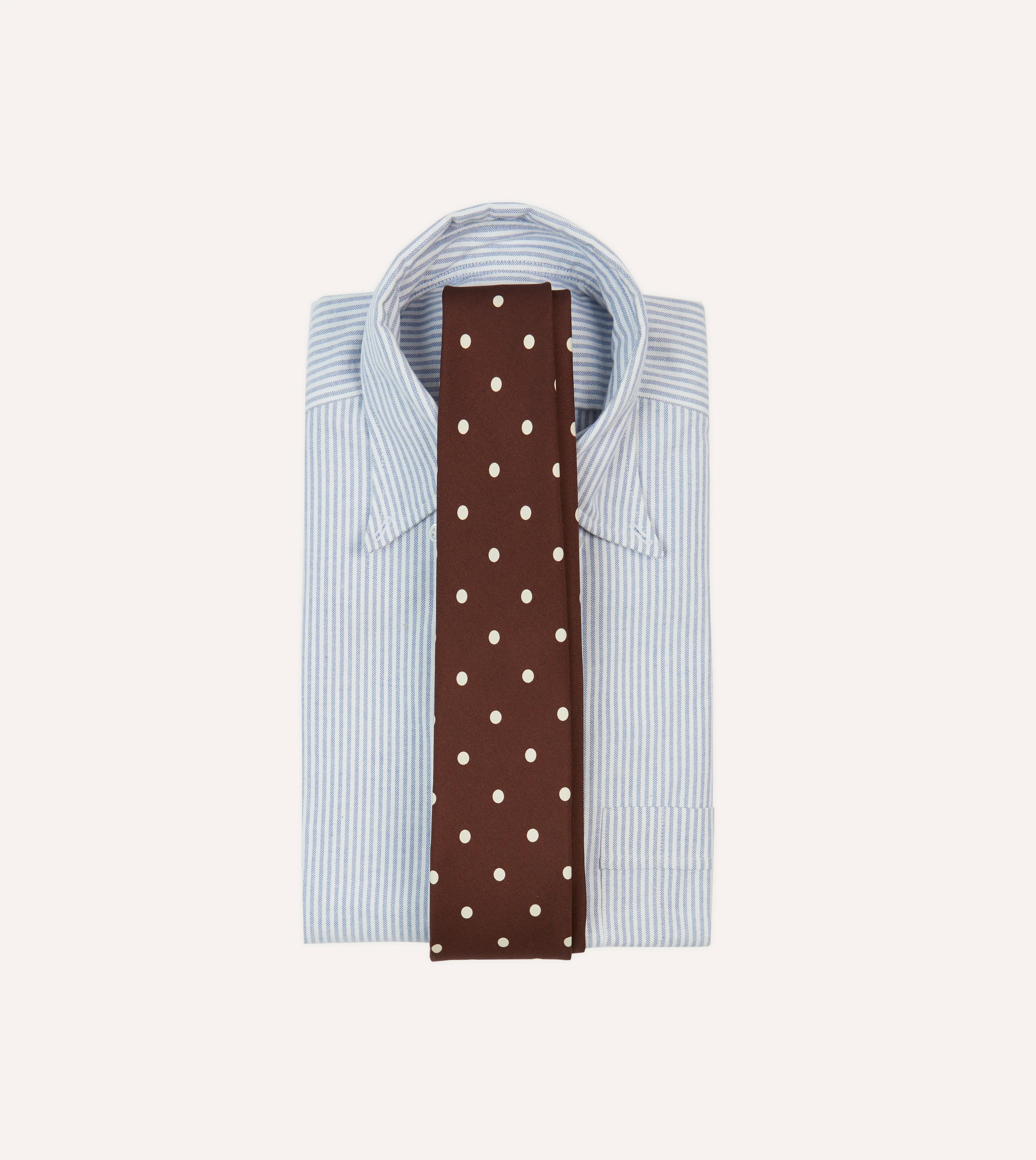Brown Large Spot Silk Self-Tipped Tie - Image 2