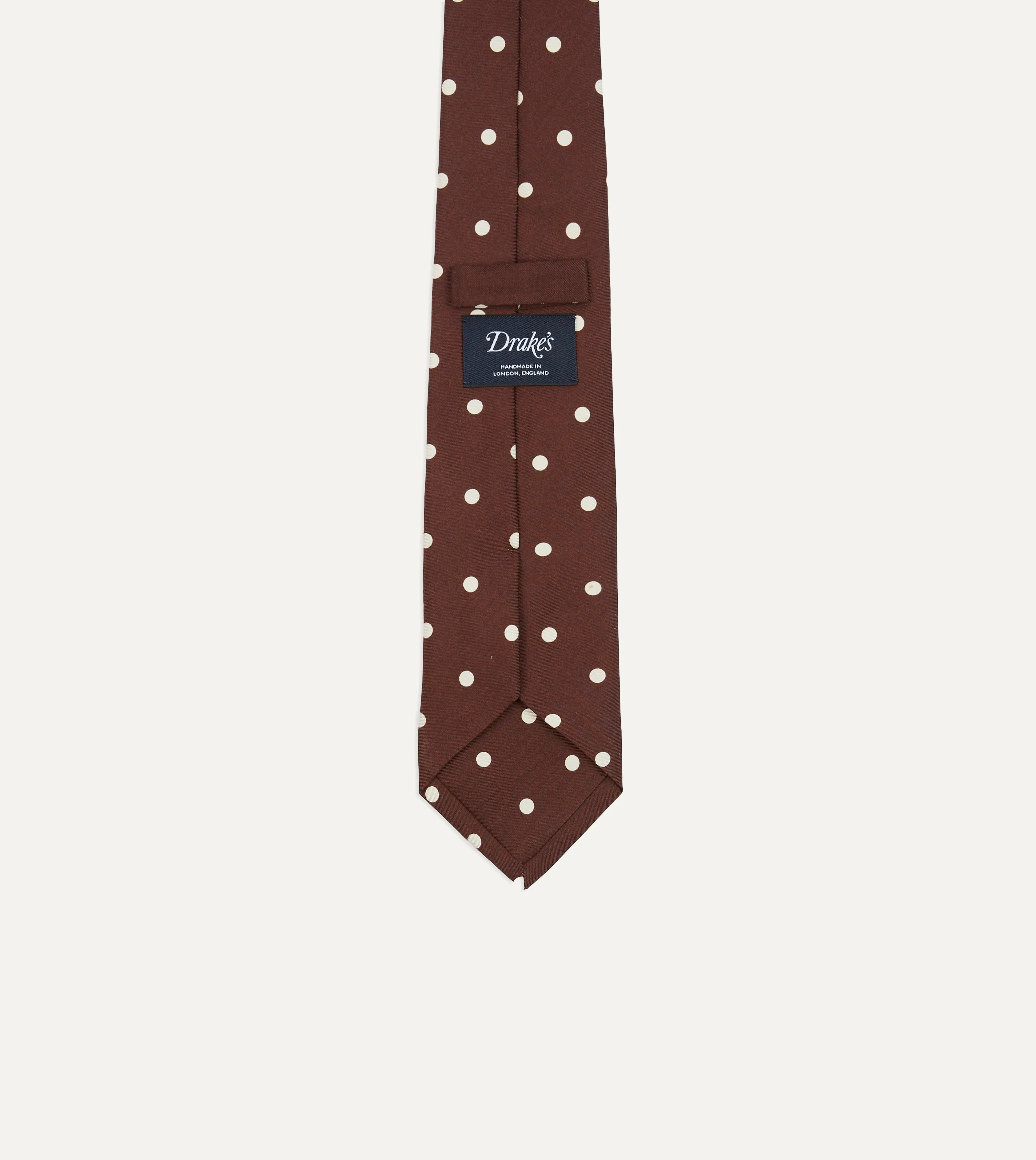 Brown Polka Dot Silk Self-Tipped Tie - Image 4