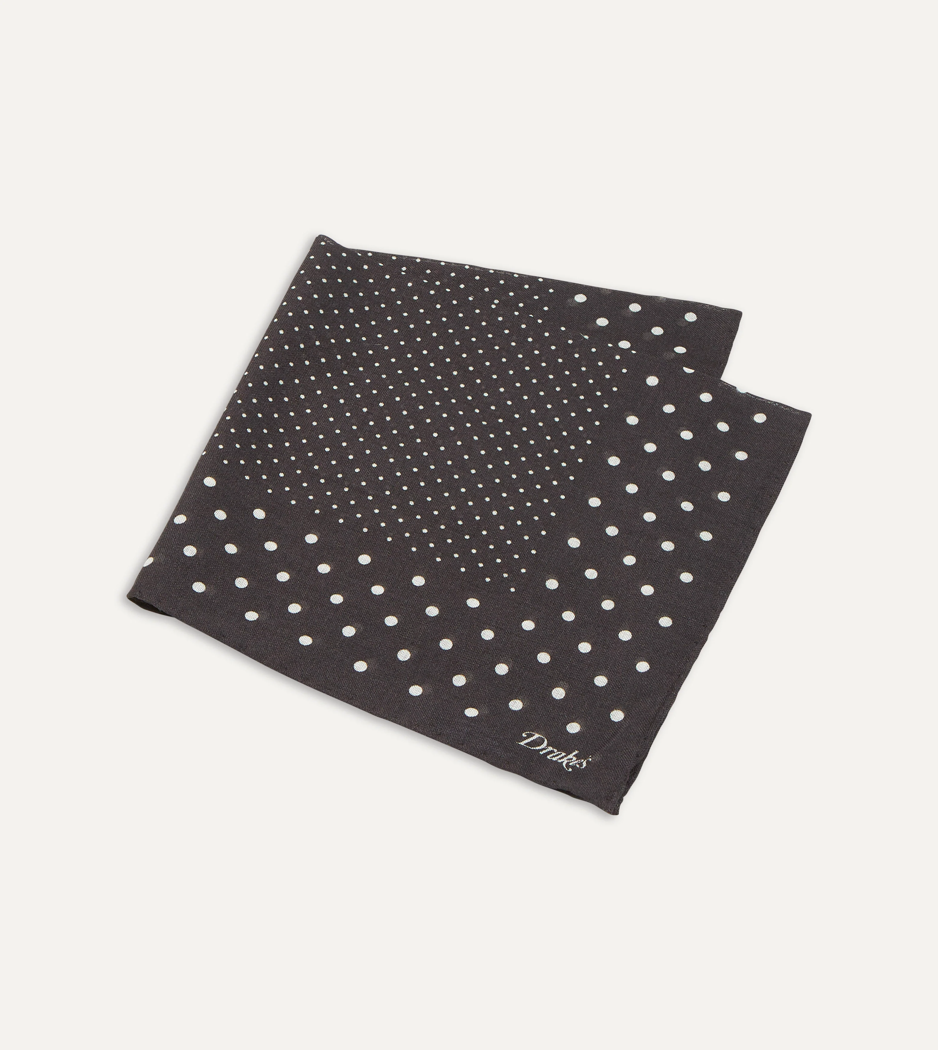 Brown Spots Print Wool-Silk Pocket Square - Image 3