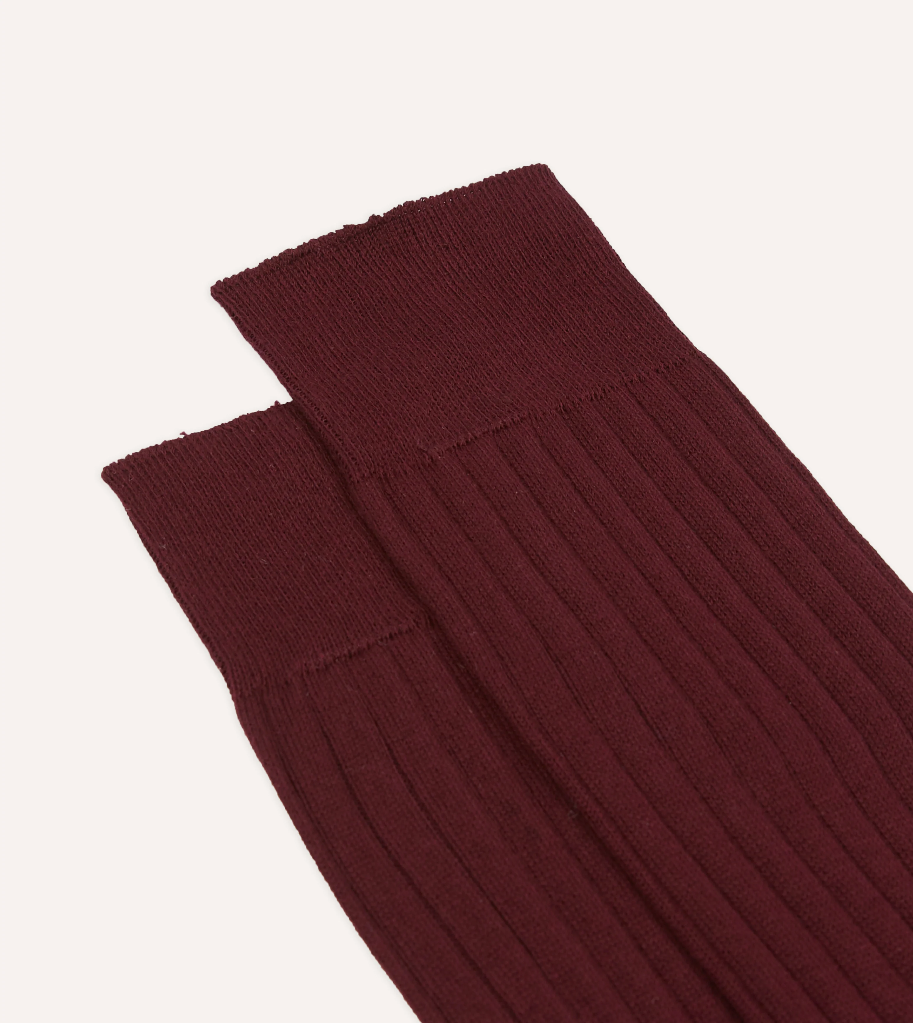 Burgundy Cotton Mid-Calf Socks - Image 3