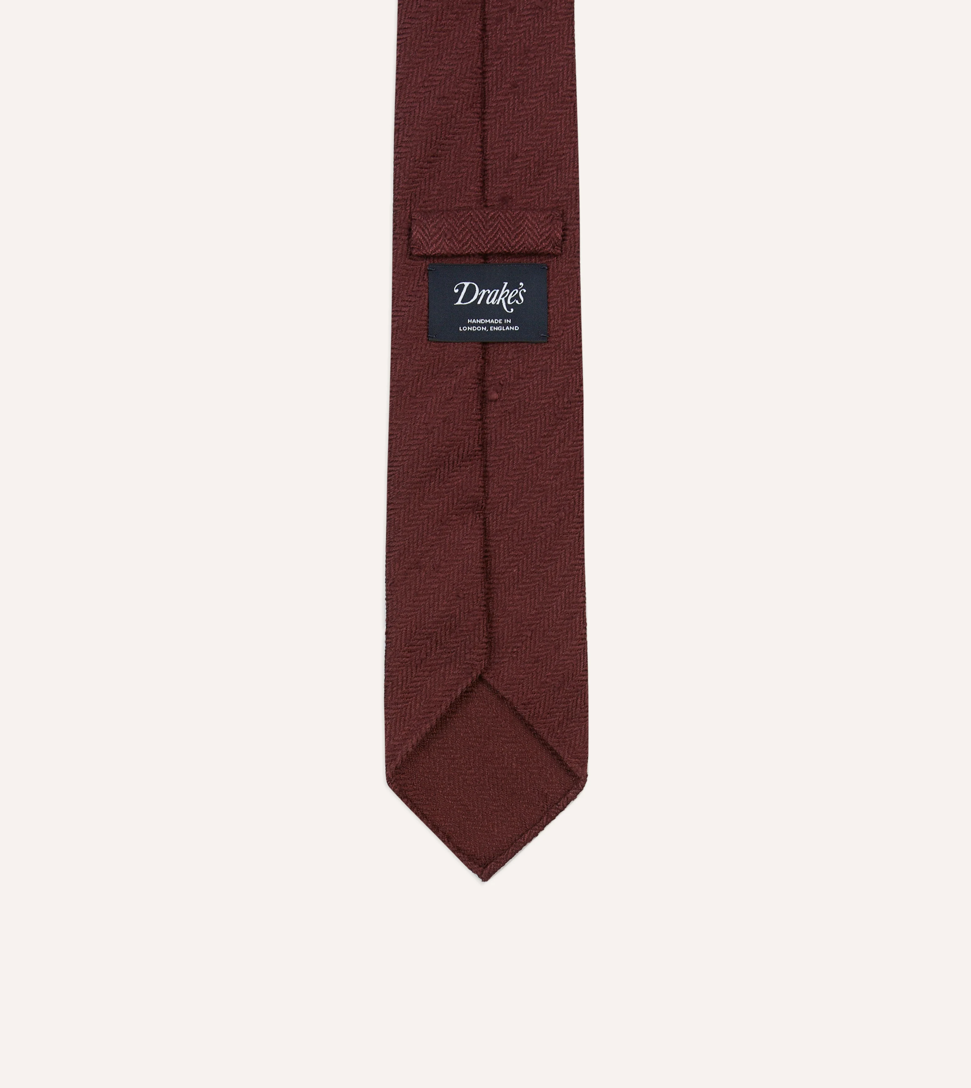 Burgundy Herringbone Shantung Silk Tipped Tie - Image 4