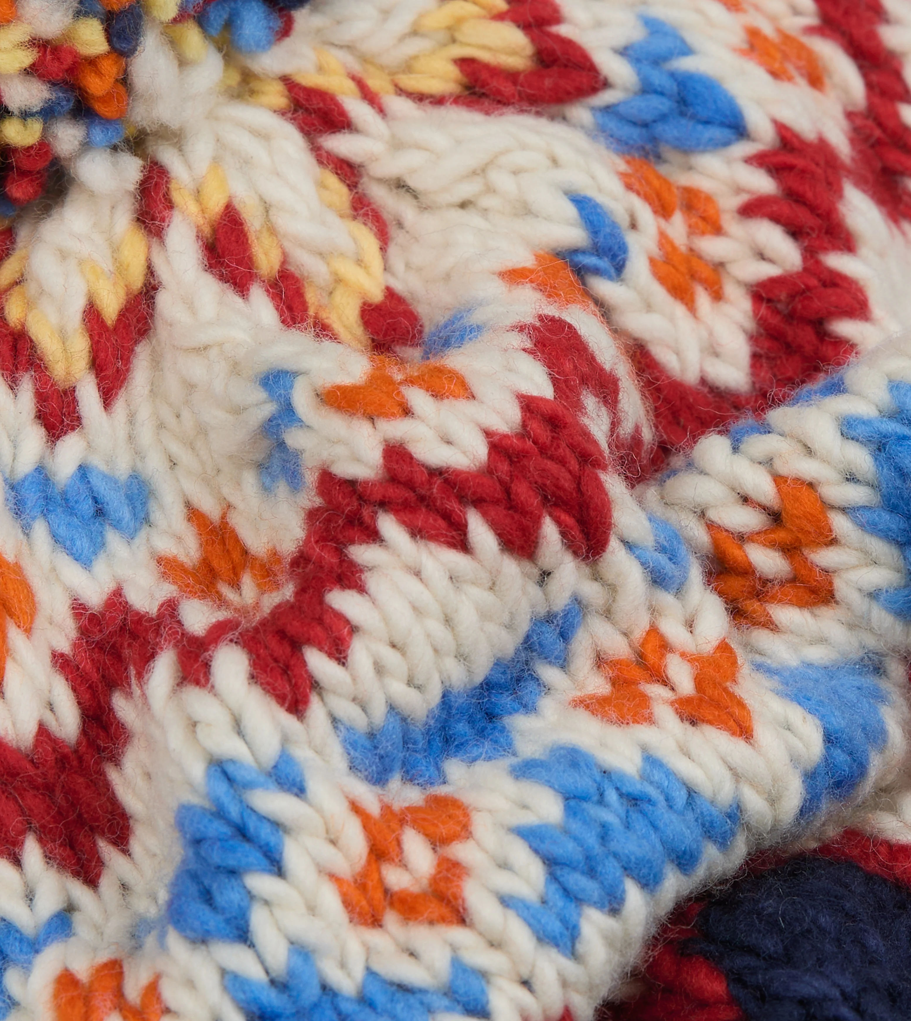 Chamula Navy Fairisle Merino Knit Cap - Image 2