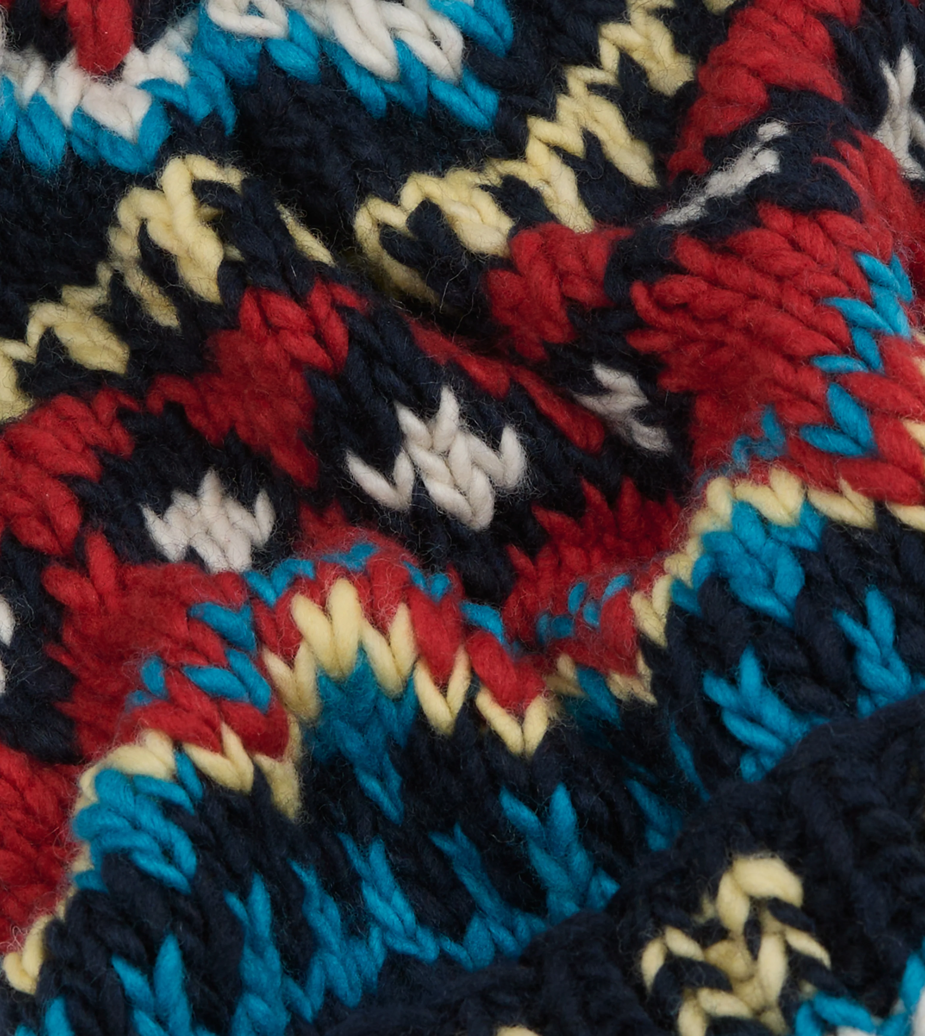 Chamula Navy, Orange and Yellow Fairisle Merino Knit Cap - Image 2
