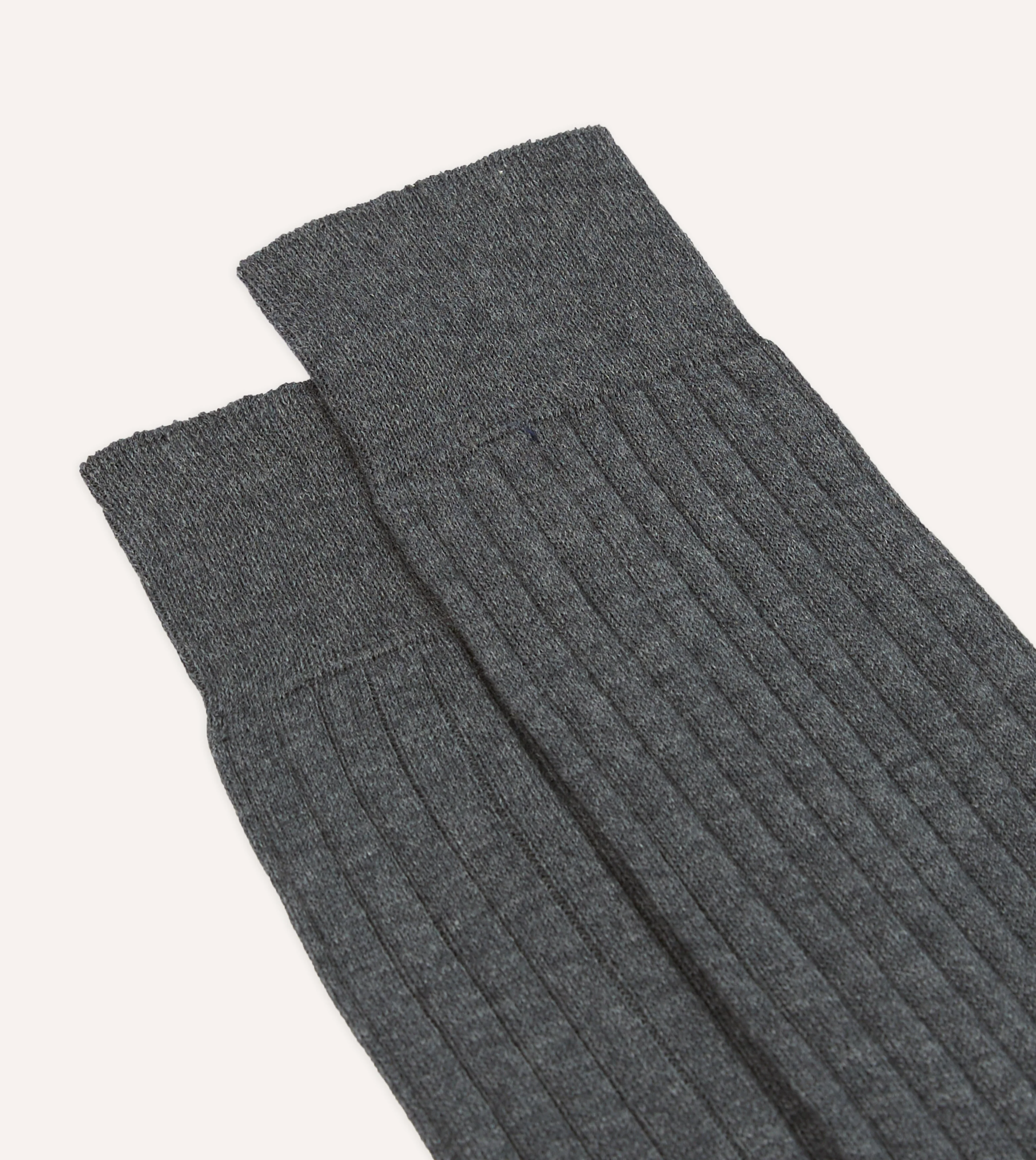 Charcoal Cotton Mid-Calf Socks - Image 3