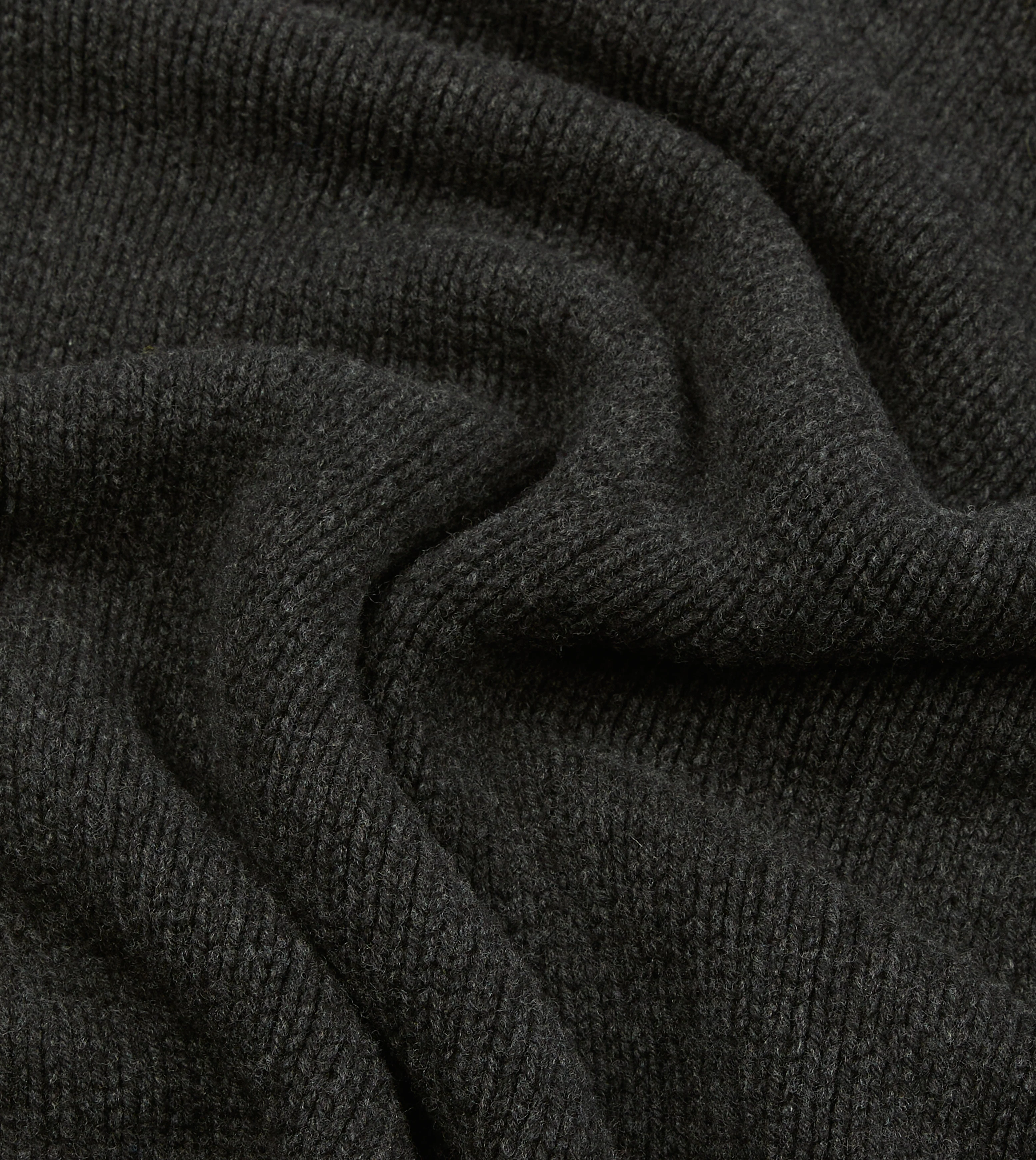 Charcoal Lambswool Submariner Roll Neck Jumper - Image 2