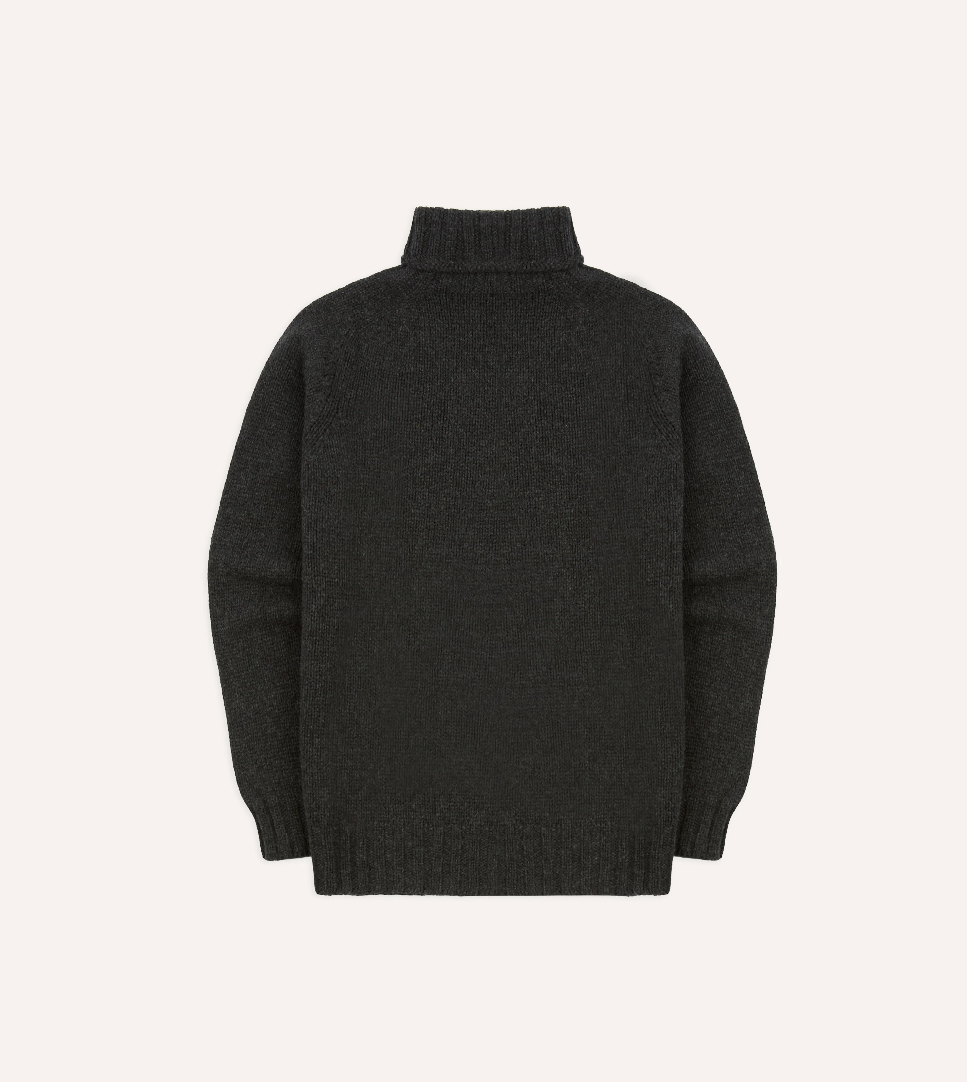 Charcoal Lambswool Submariner Roll Neck Jumper - Image 5