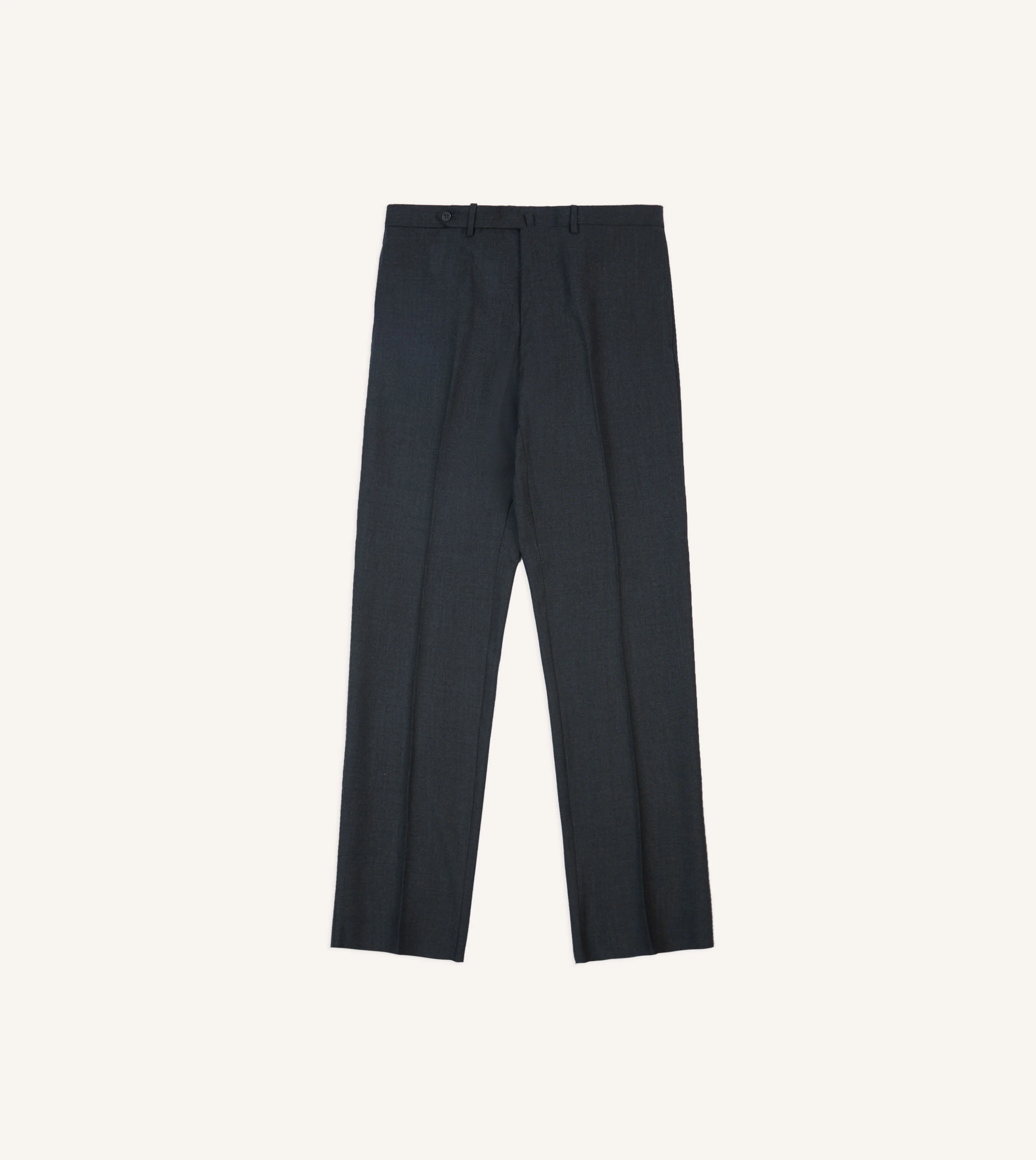 Charcoal Tropical Wool Flat Front Trouser - Image 3