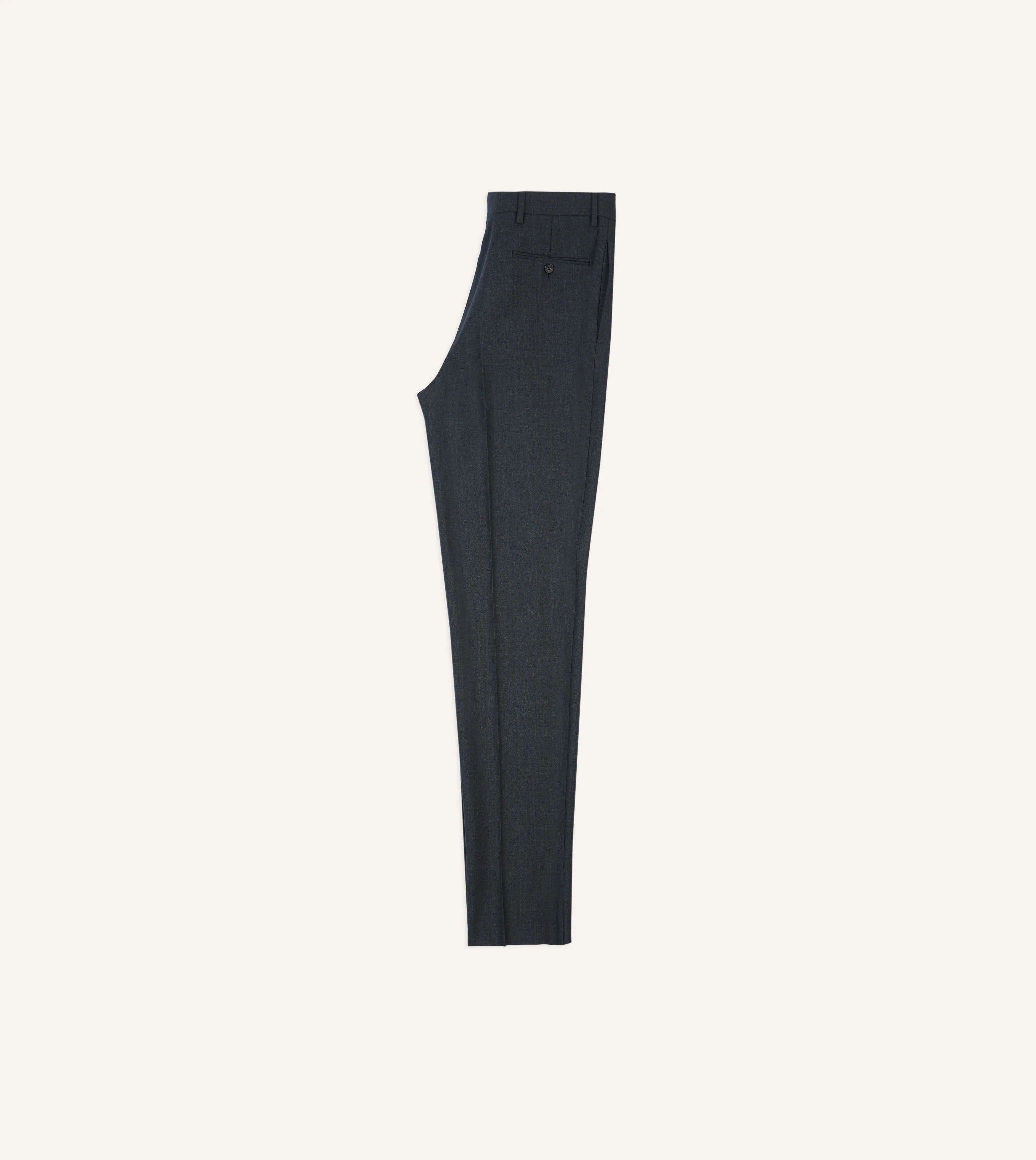 Charcoal Tropical Wool Flat Front Trouser - Image 6