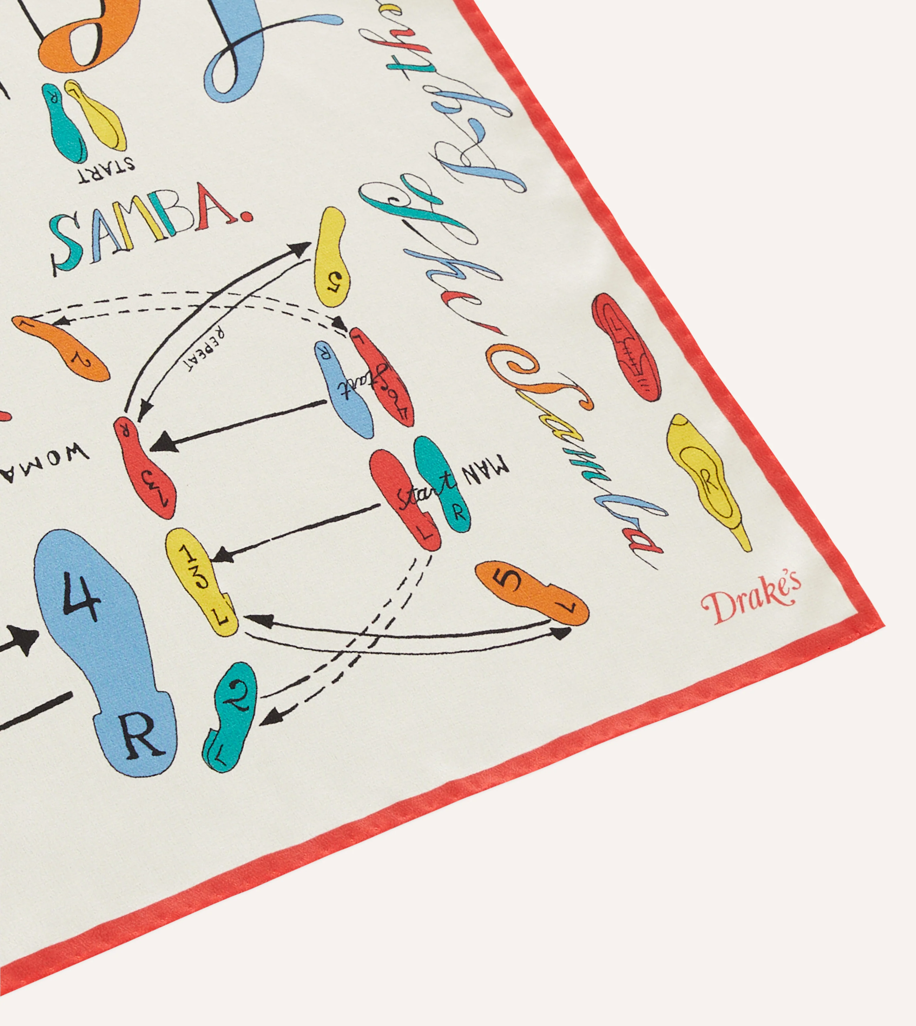 Dance Steps Print Silk Bandana - Image 3