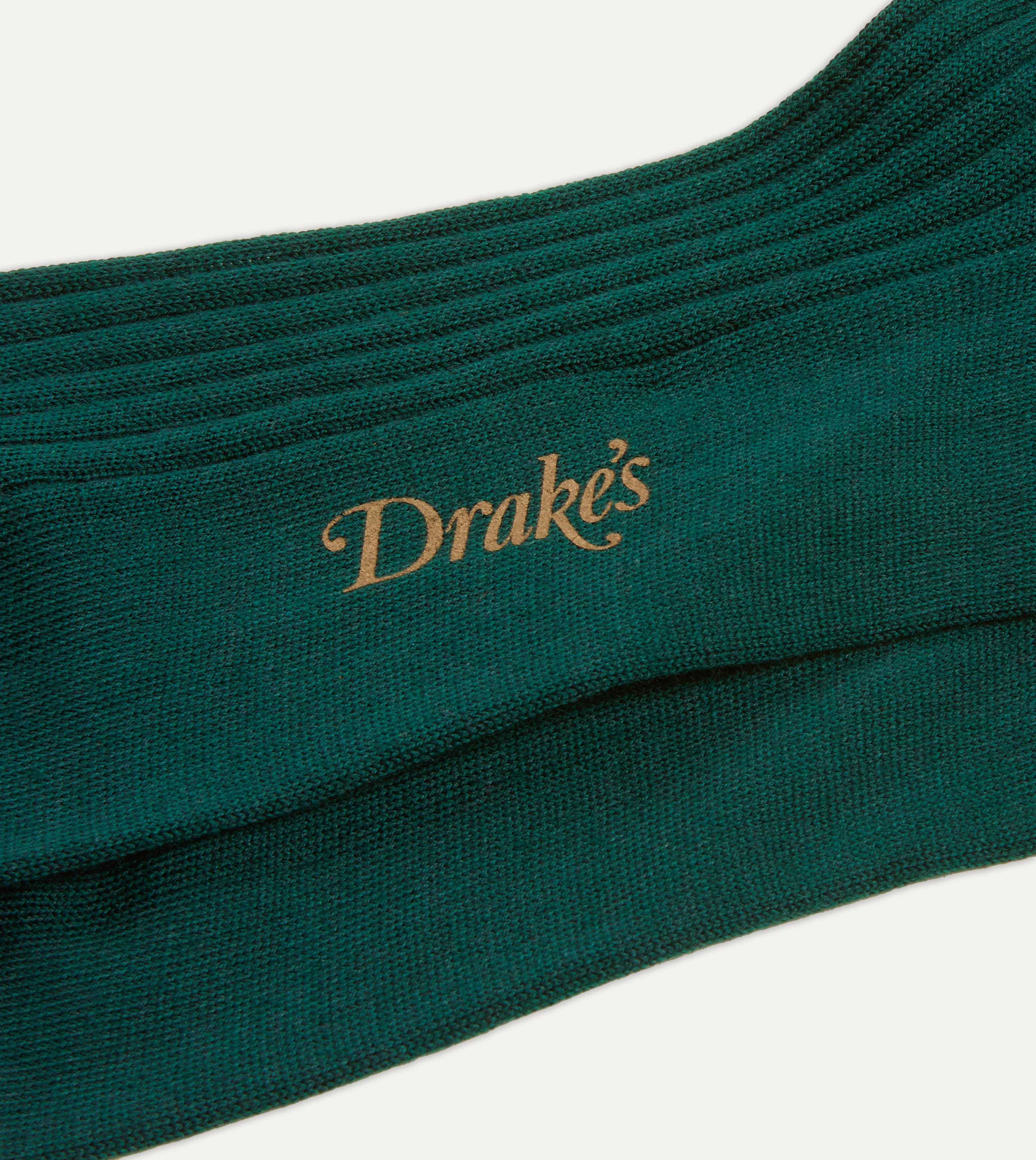 Dark Green Wool Over-the-Calf Socks - Image 2