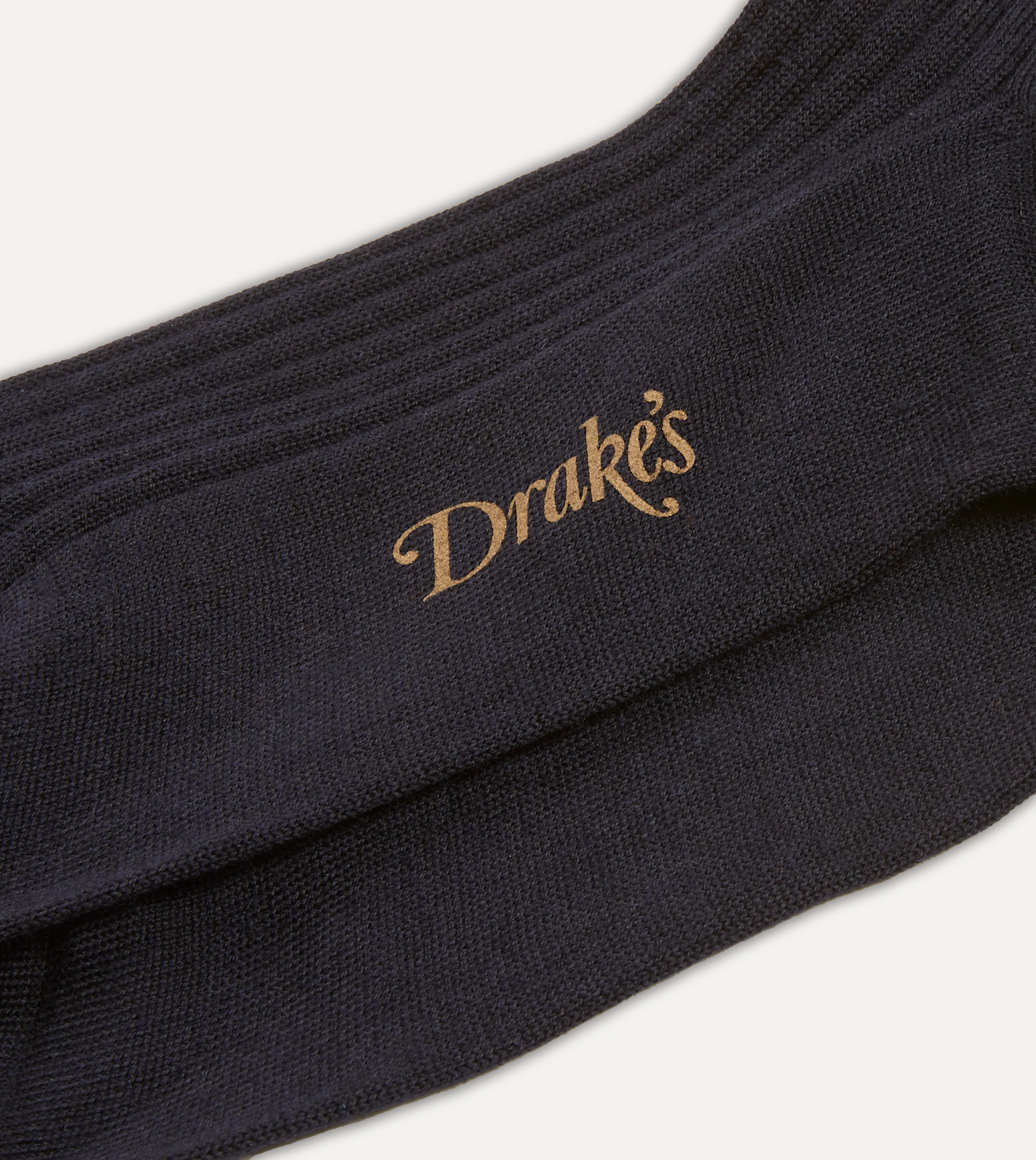 Dark Navy Wool Over-the-Calf Socks - Image 2