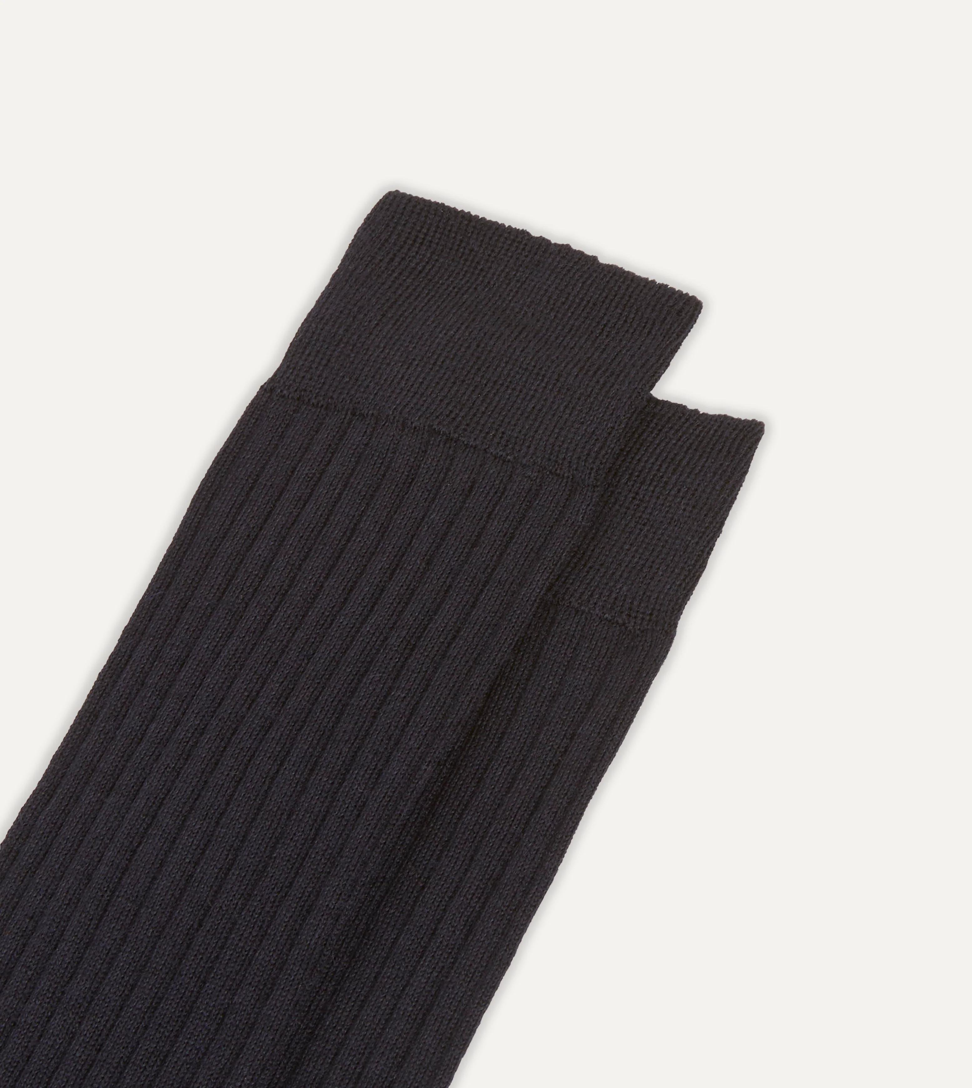 Dark Navy Wool Over-the-Calf Socks - Image 3