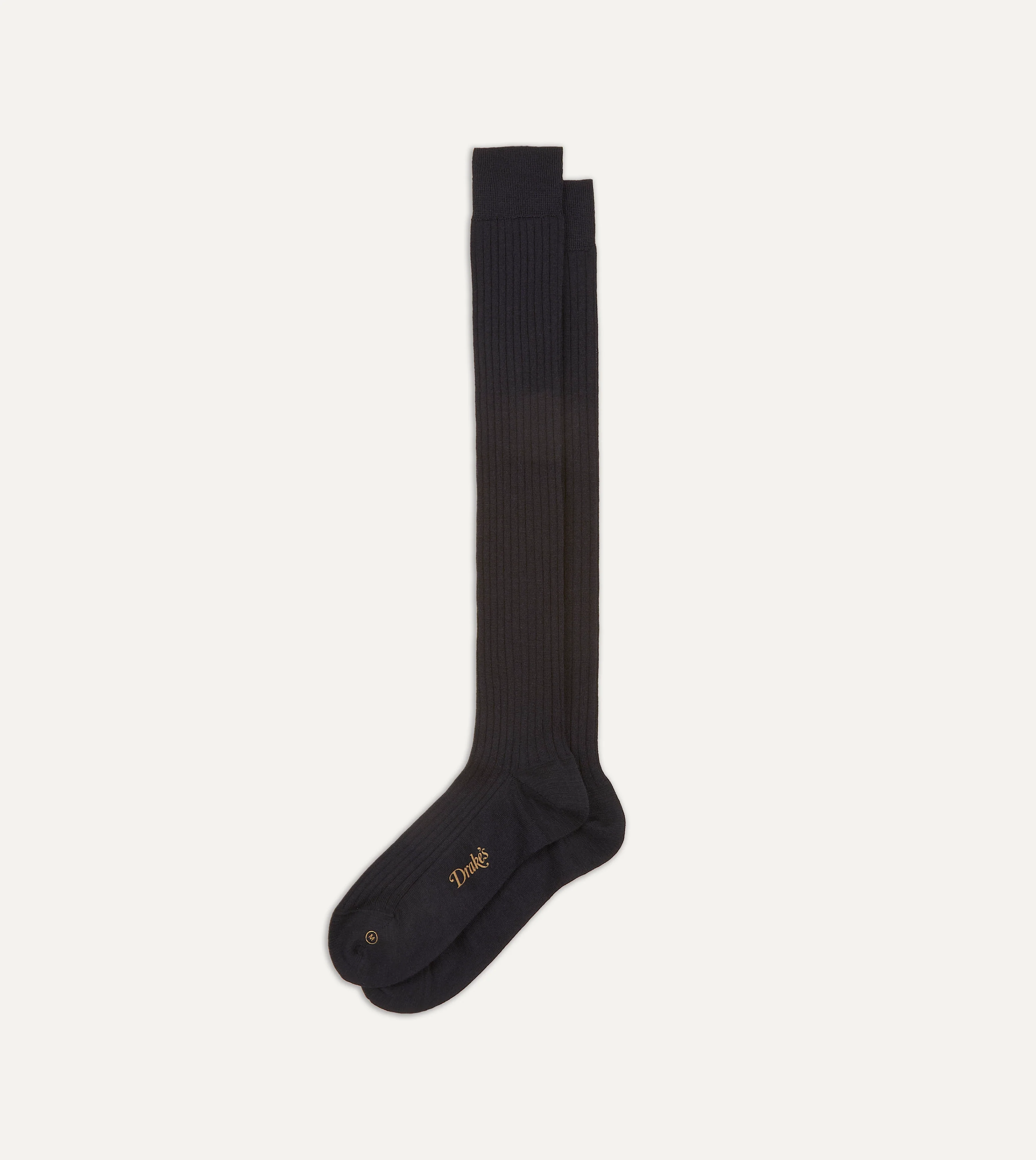 Dark Navy Wool Over-the-Calf Socks - Image 4