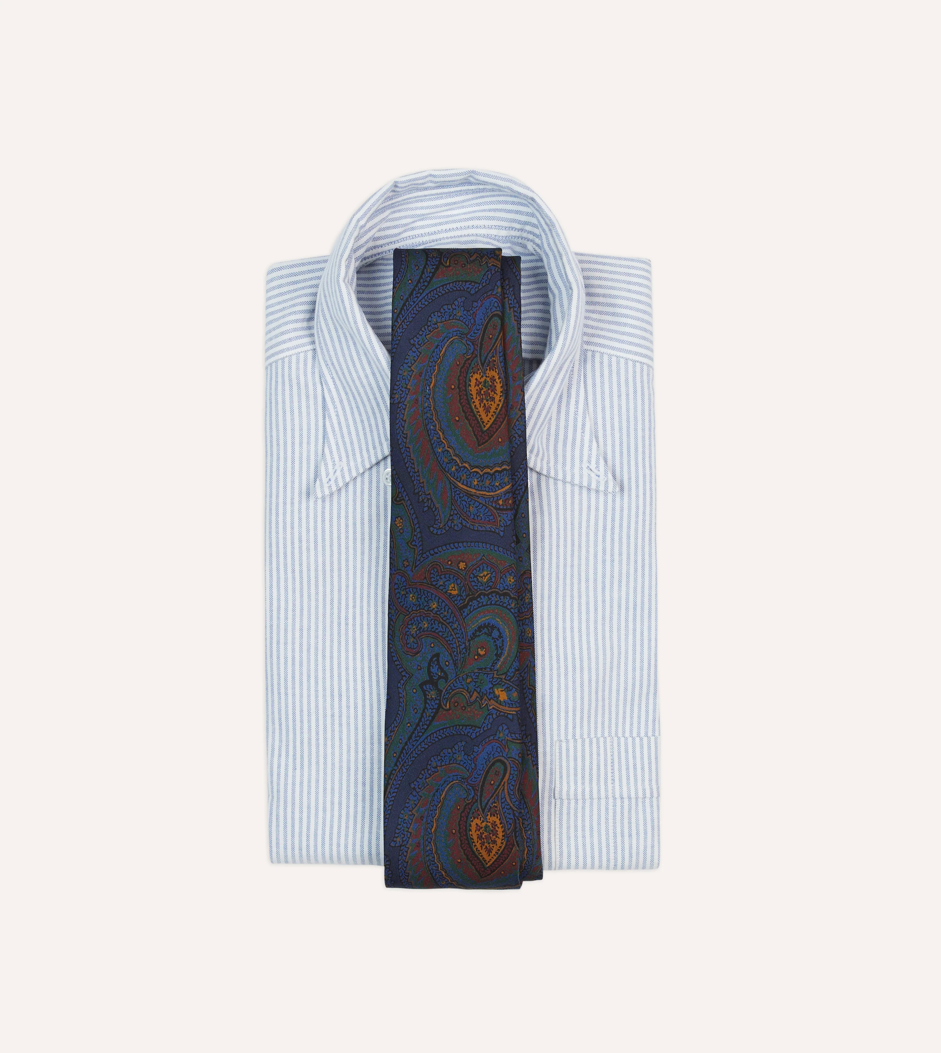 Purple Paisley Print Madder Silk Self-Tipped Tie - Image 2