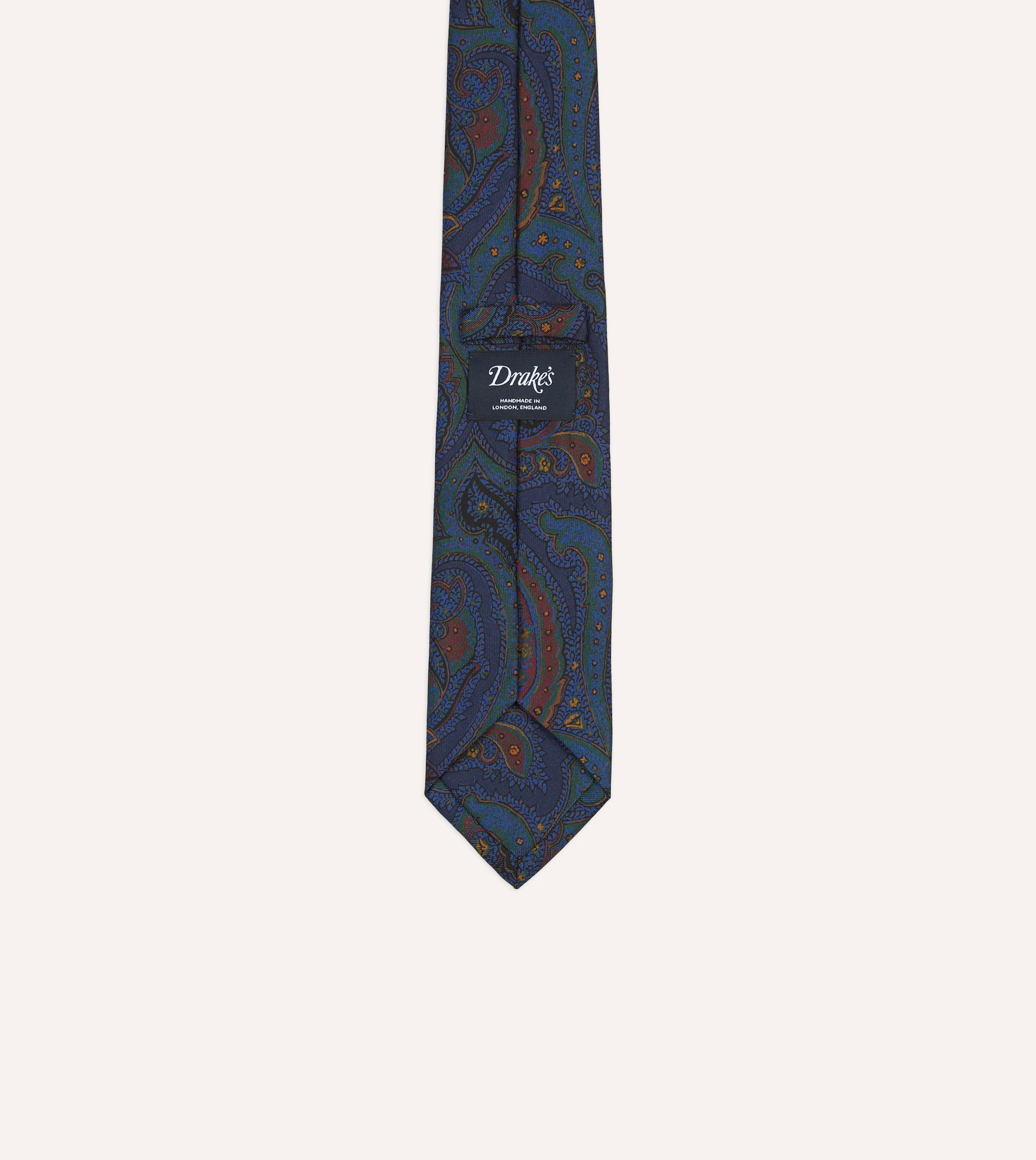 Purple Paisley Print Madder Silk Self-Tipped Tie - Image 4