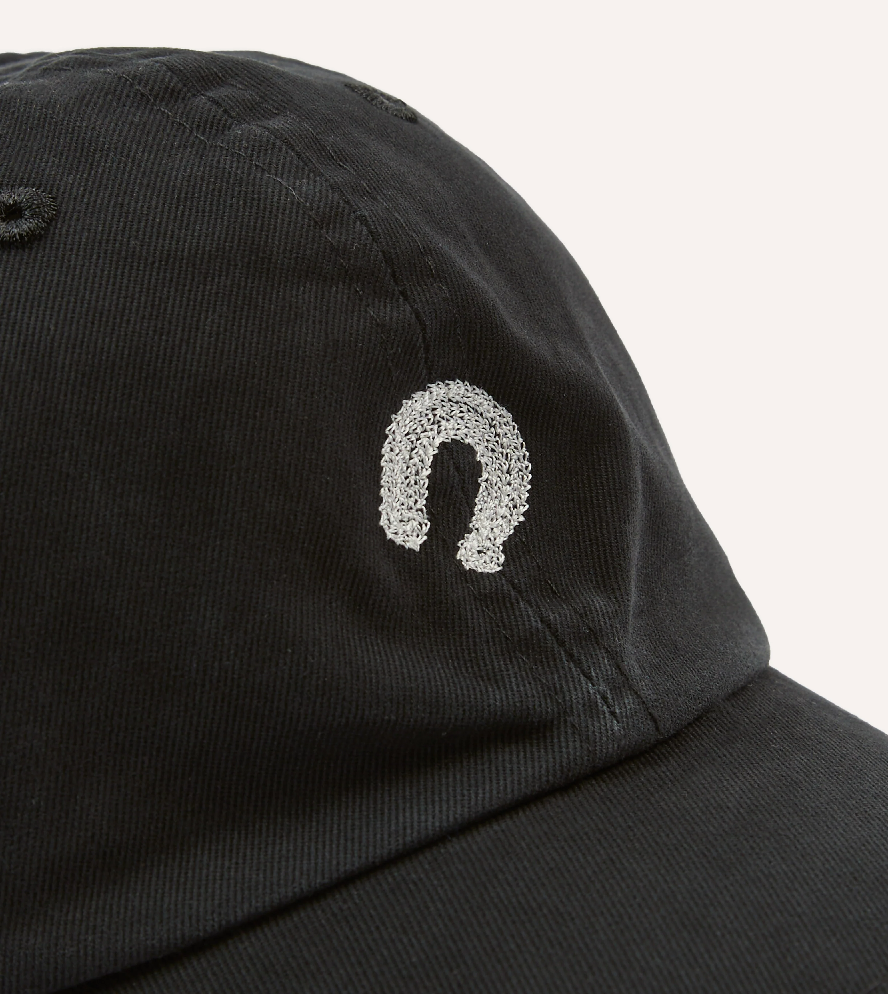Black Horseshoe Cotton Twill Baseball Cap - Image 2