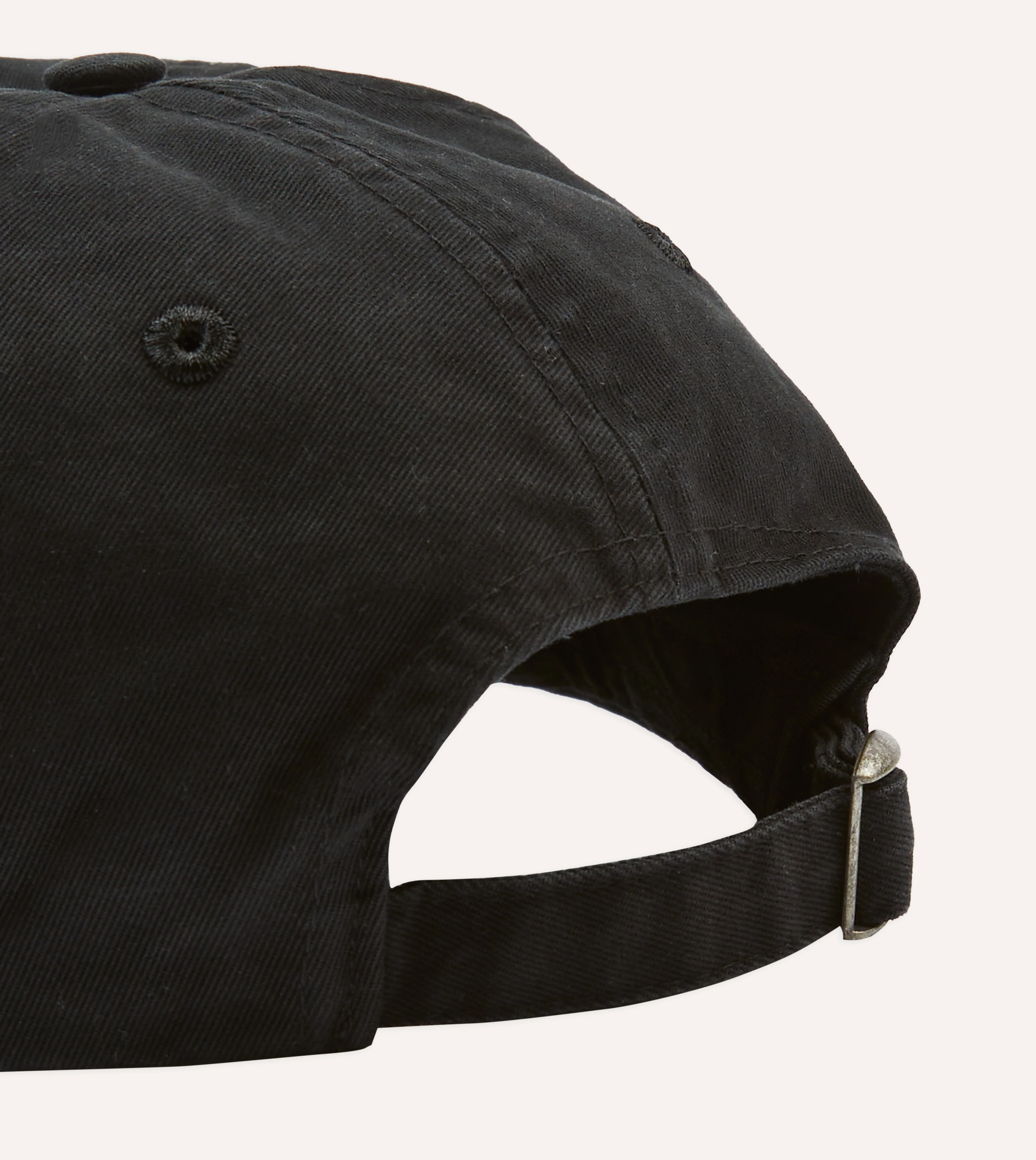 Black Horseshoe Cotton Twill Baseball Cap - Image 3