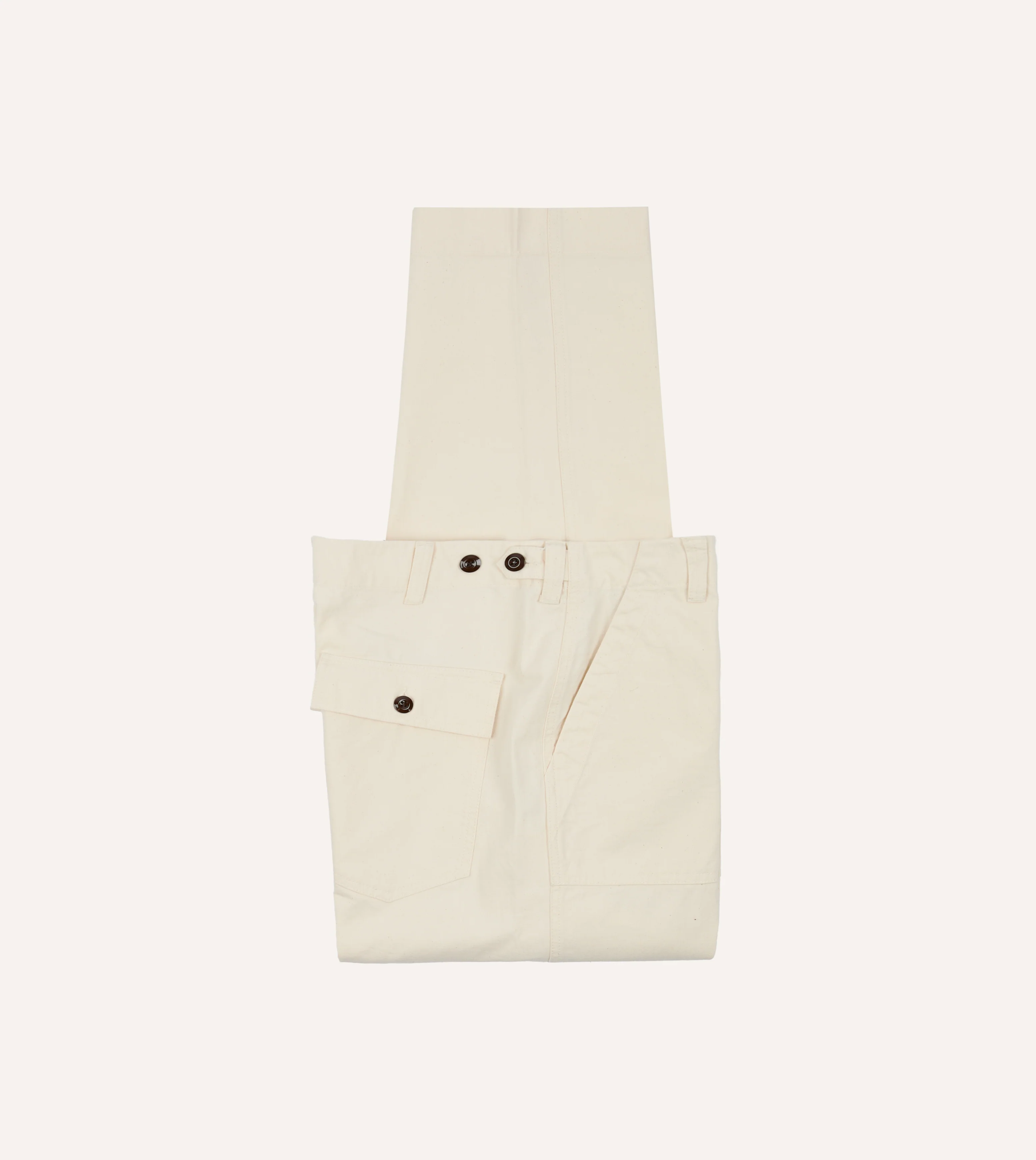 Ecru Cotton Twill Fatigue Trouser