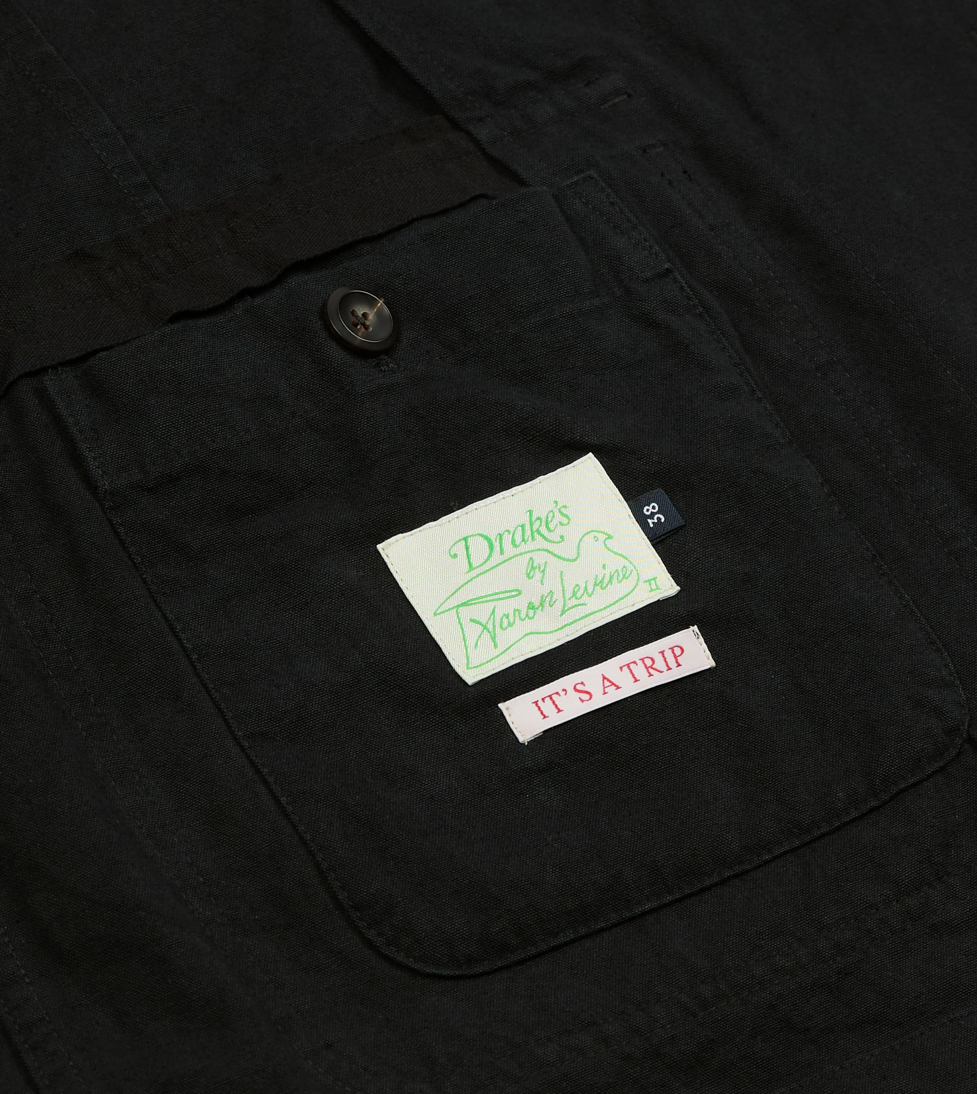 Drake's by A. Levine Black Cotton-Linen Games Blazer Mk. IV - Image 6
