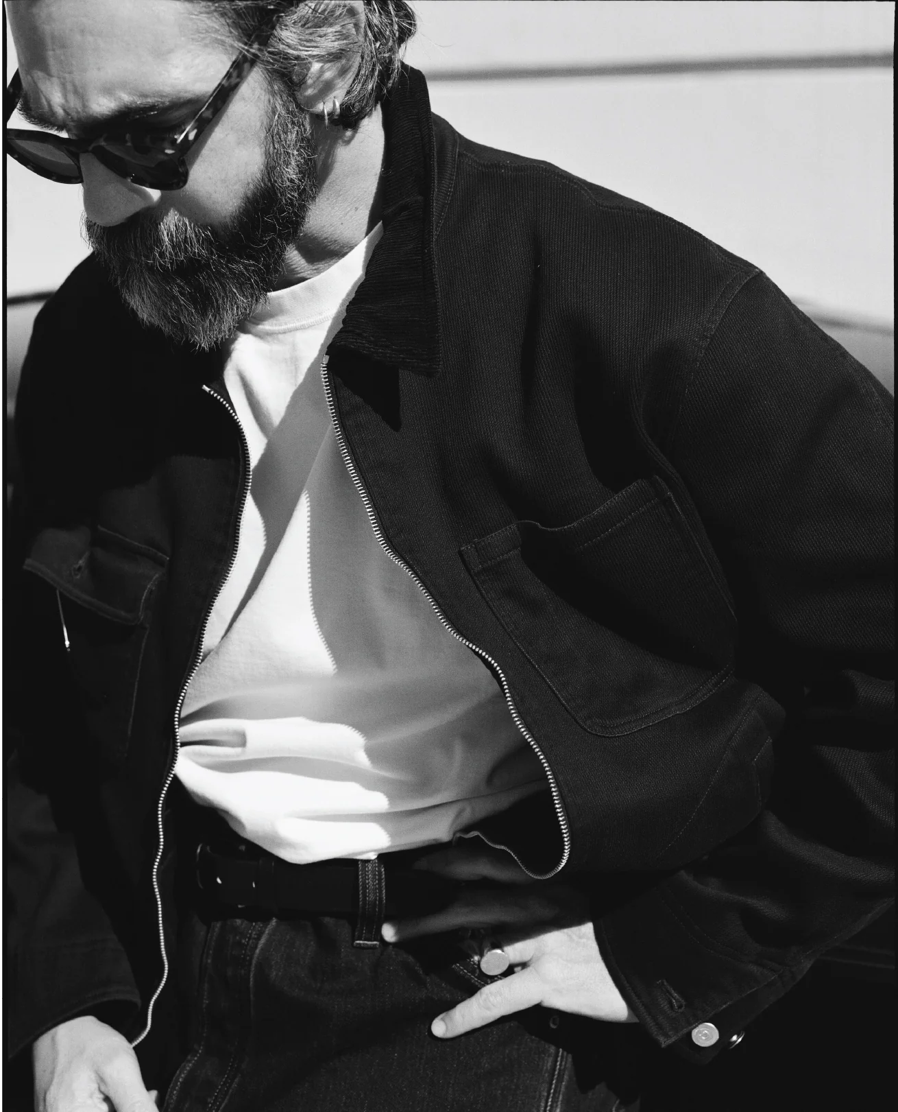 Drake's by A. Levine Black Cotton Trucker Jacket - Image 9