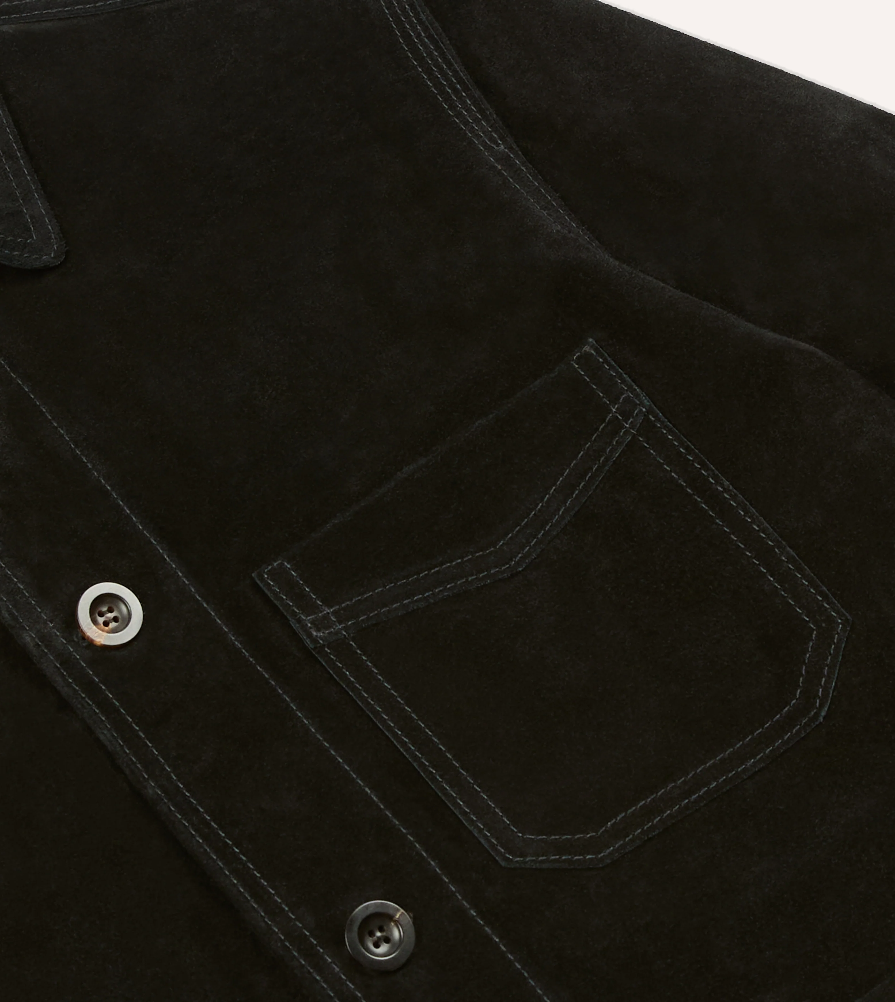 Drake's by A. Levine Black Heavyweight Suede Five-Pocket Chore Jacket - Image 4