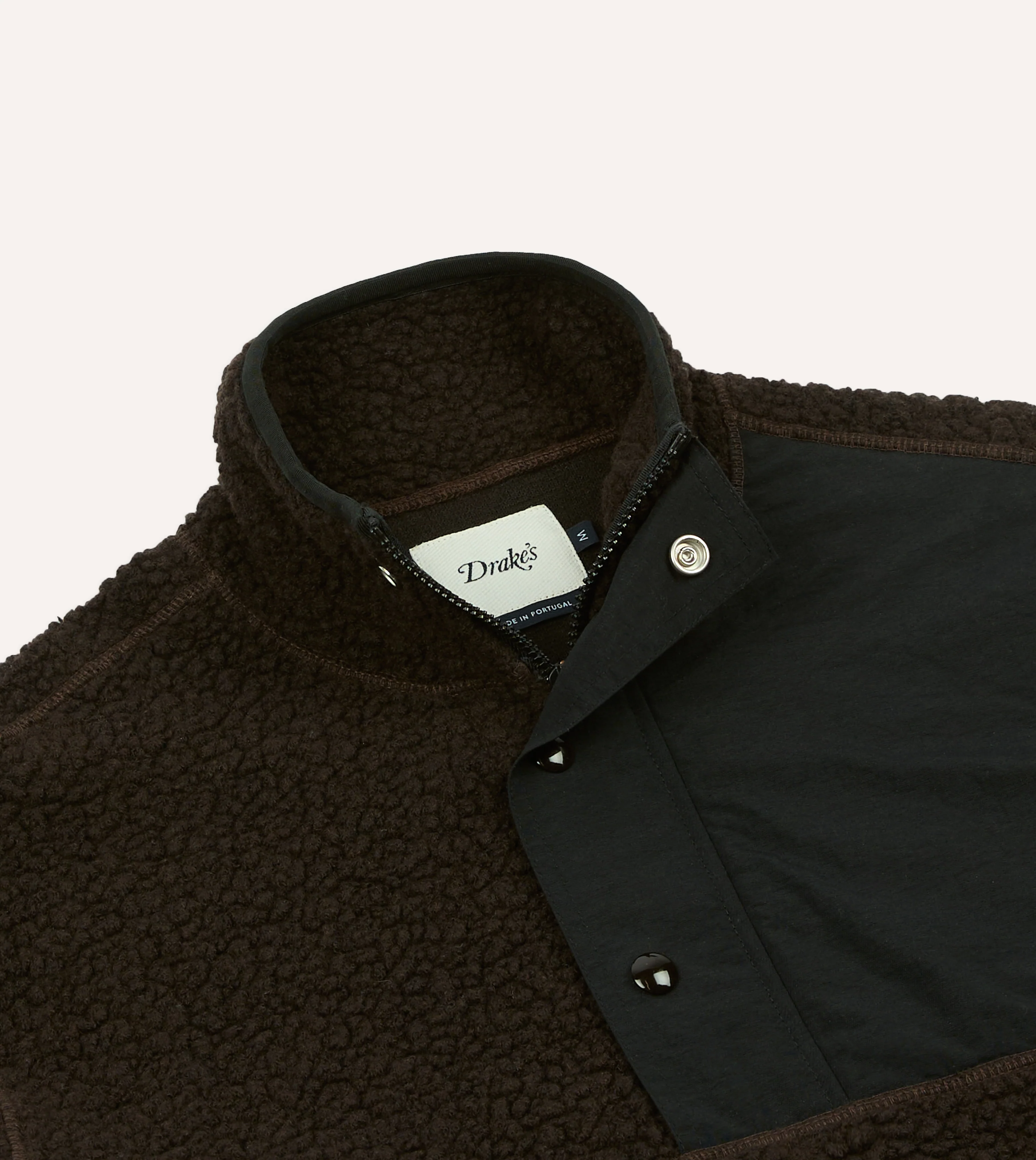 Drake's by A. Levine Boucle Wool Half-Zip Fleece Jacket - Image 3