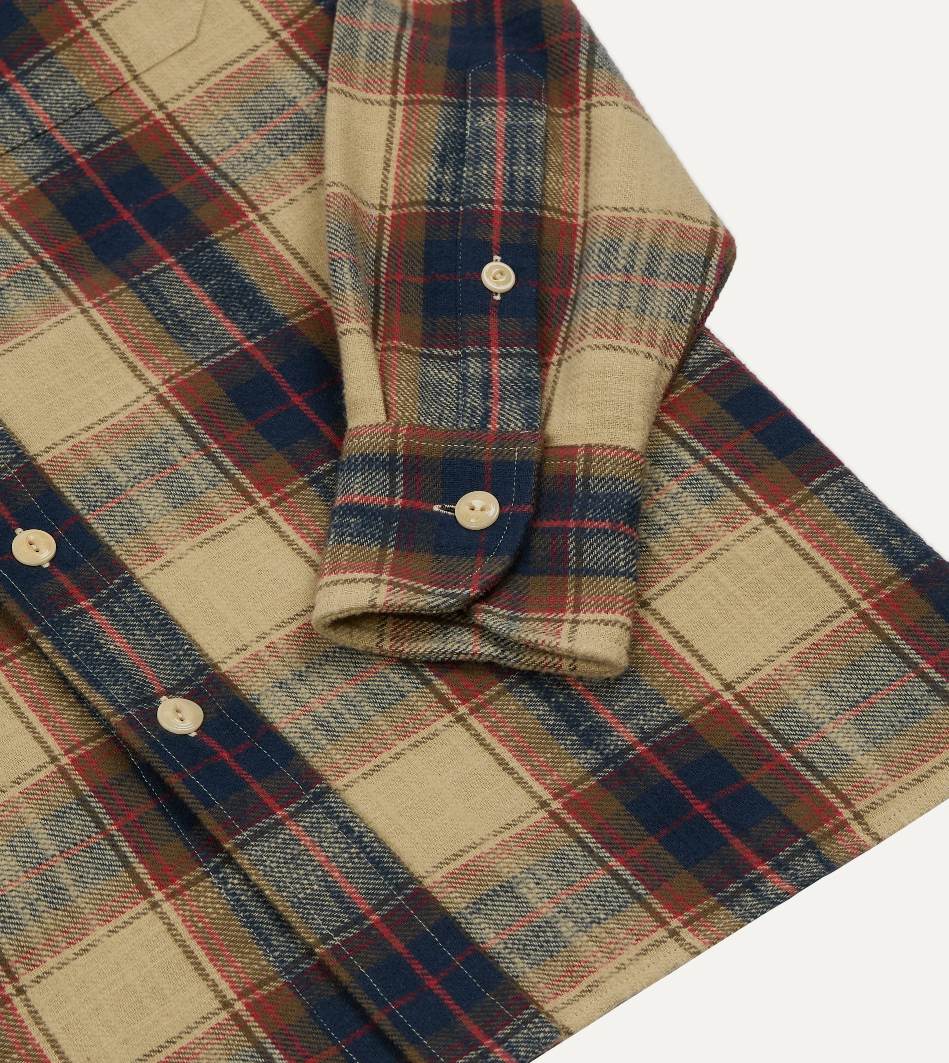 Drake's by A. Levine Check Brushed Cotton Two-Pocket Work Shirt - Image 5