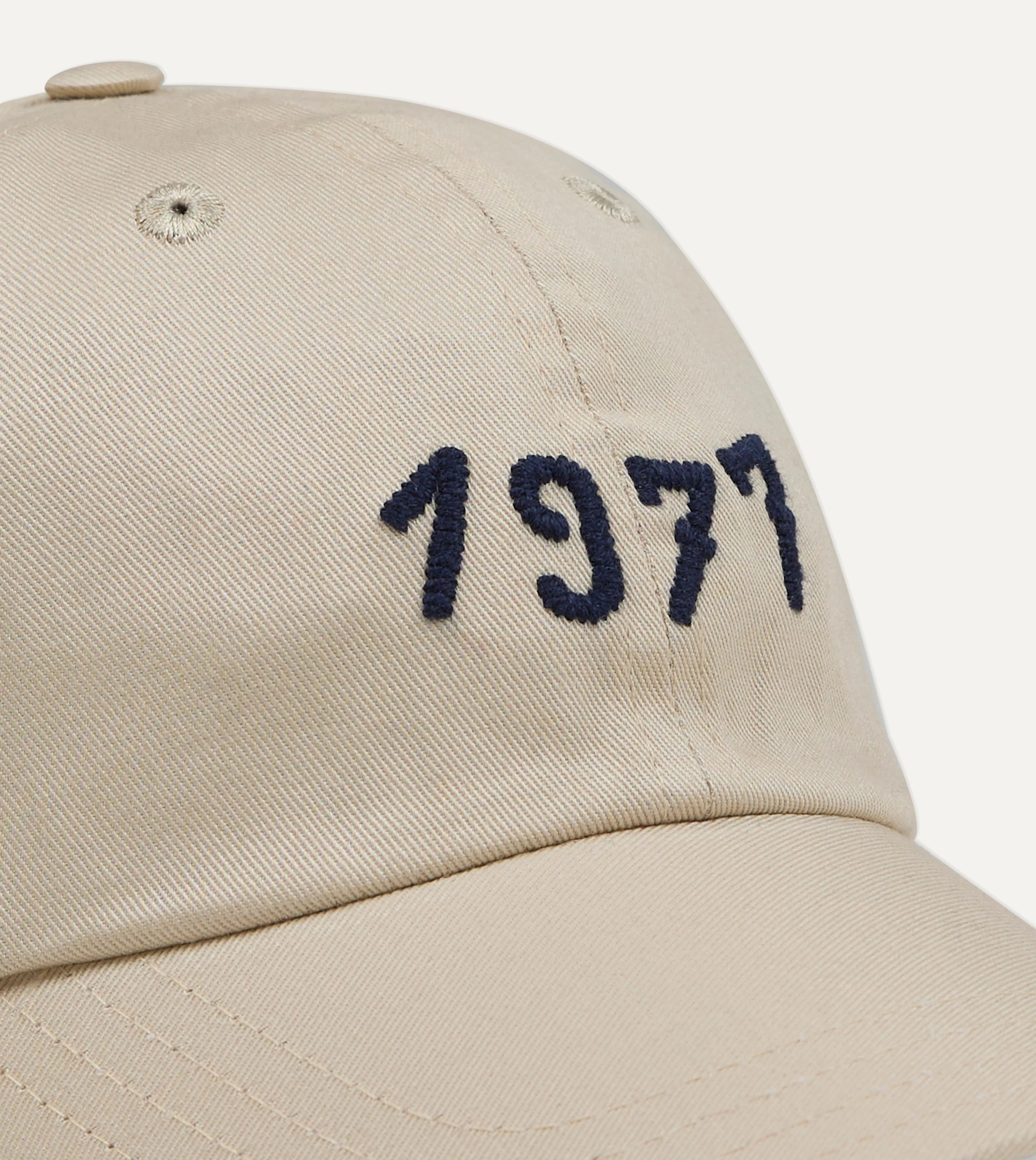 Ecru Chainstitch '1977' Cotton Twill Baseball Cap - Image 3