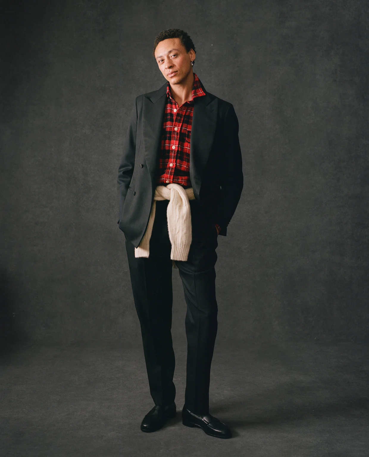 Red Check Cotton Two-Pocket Work Shirt - Image 7