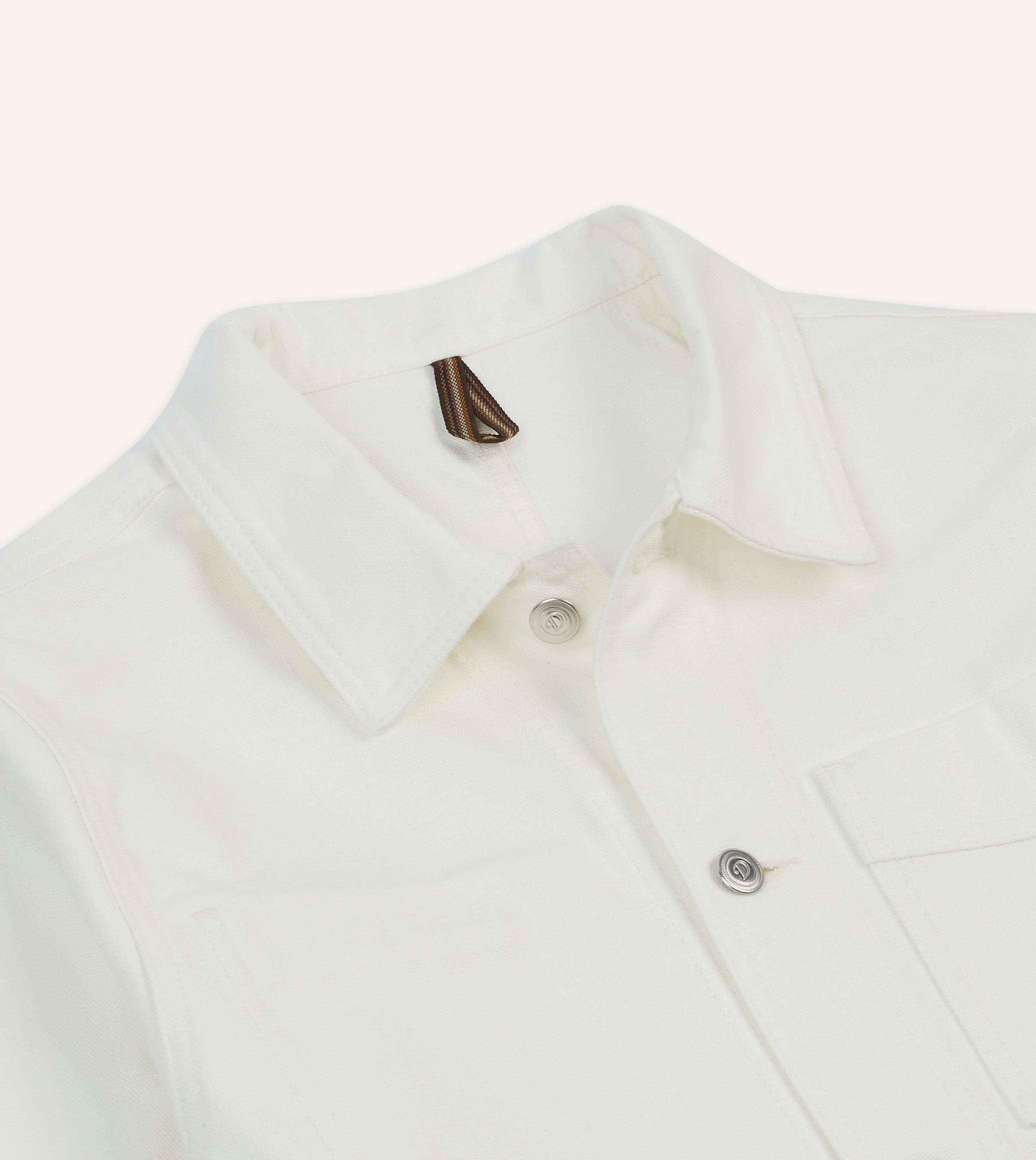 Ecru Cotton Canvas Work Jacket - Image 3
