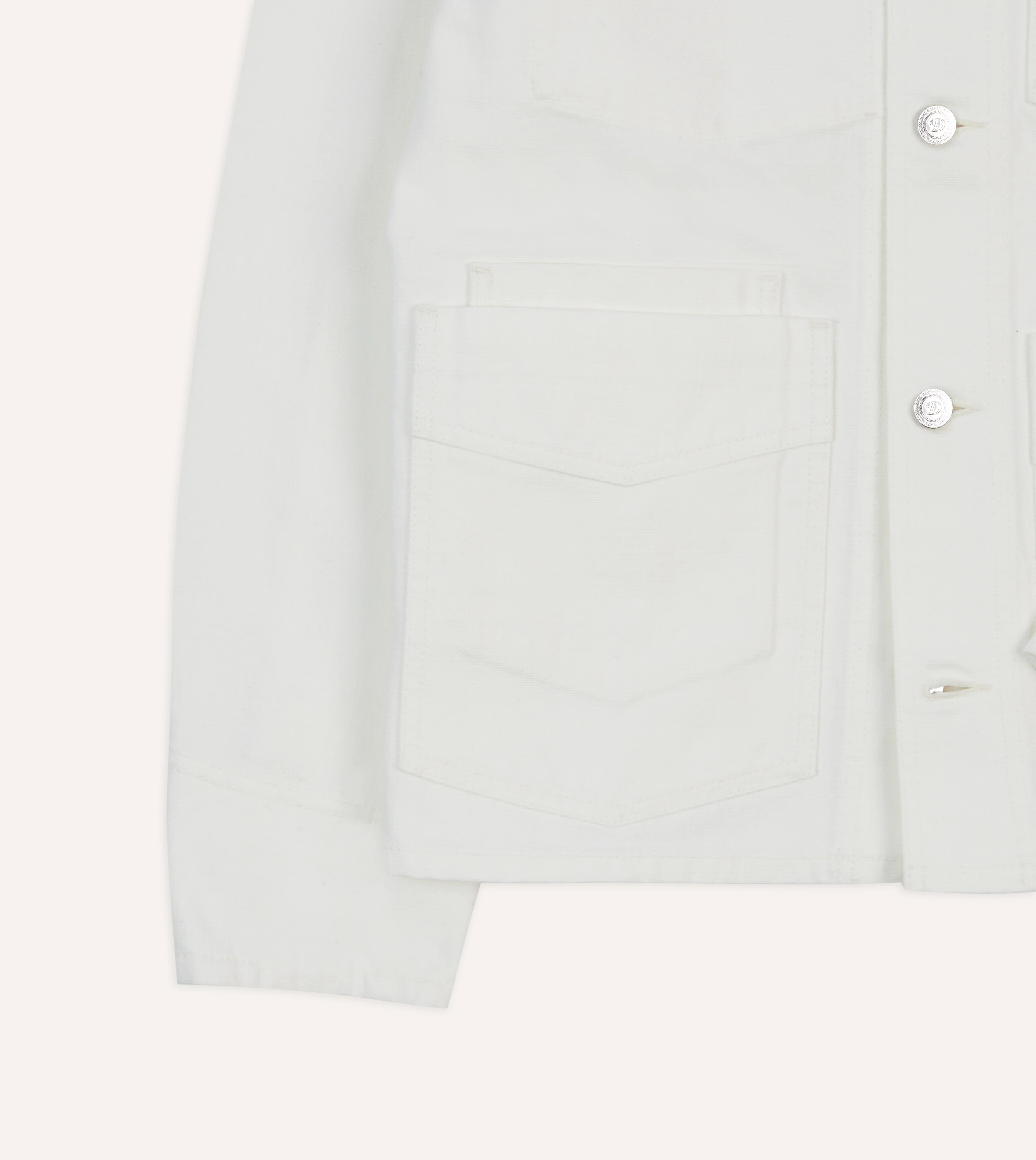 Ecru Cotton Canvas Work Jacket - Image 6