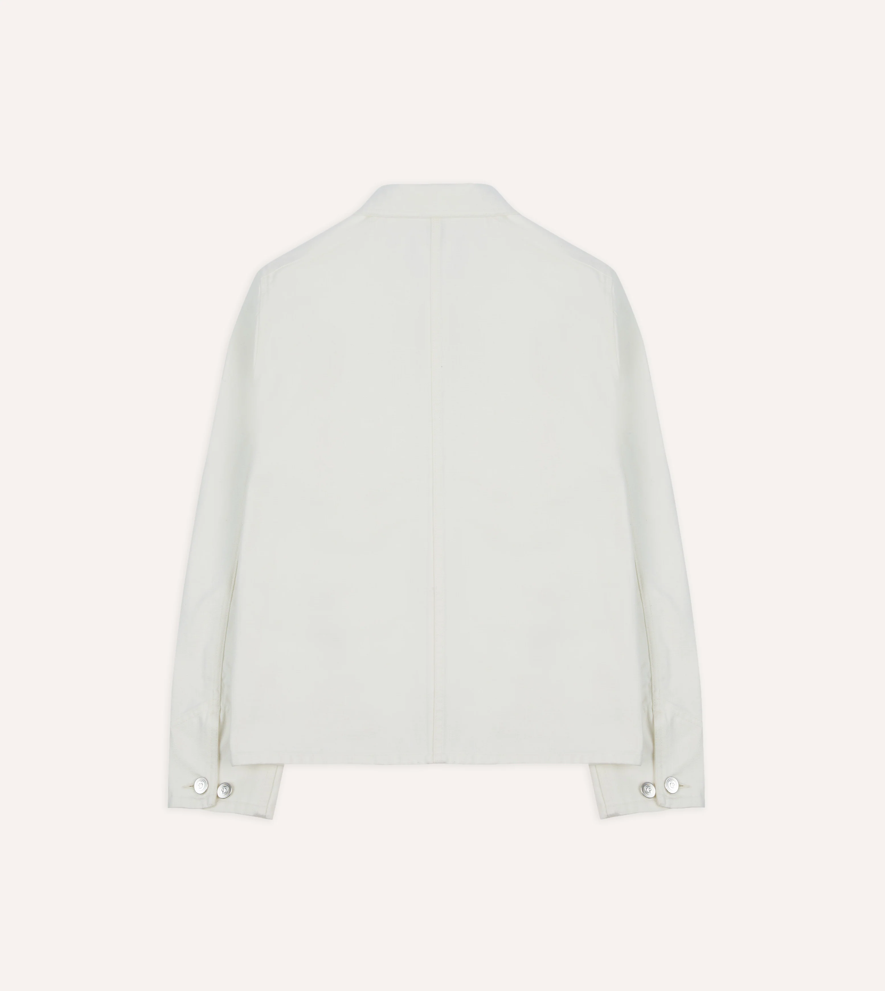 Ecru Cotton Canvas Work Jacket - Image 8